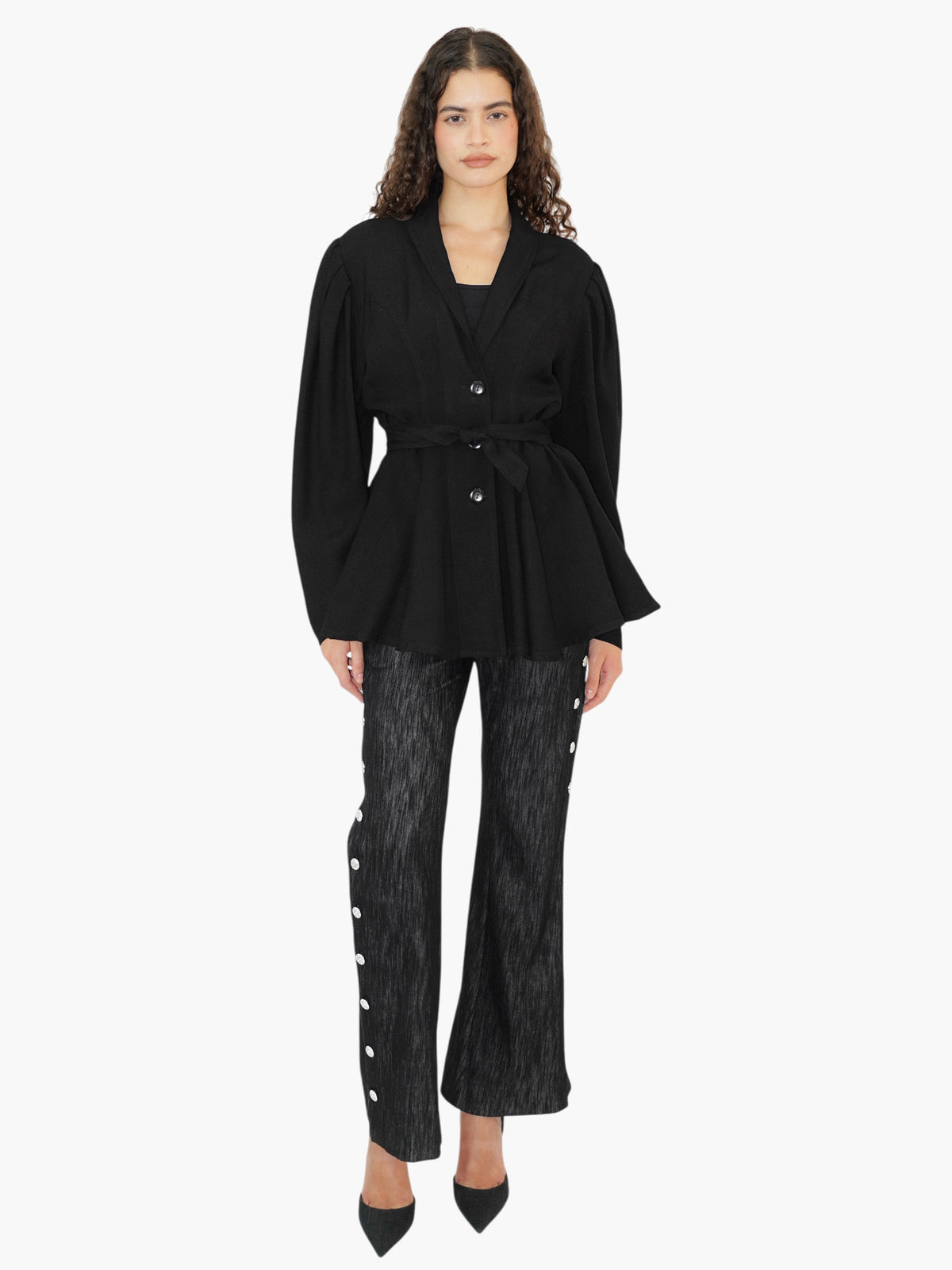 Pleated-Shoulder Jacket