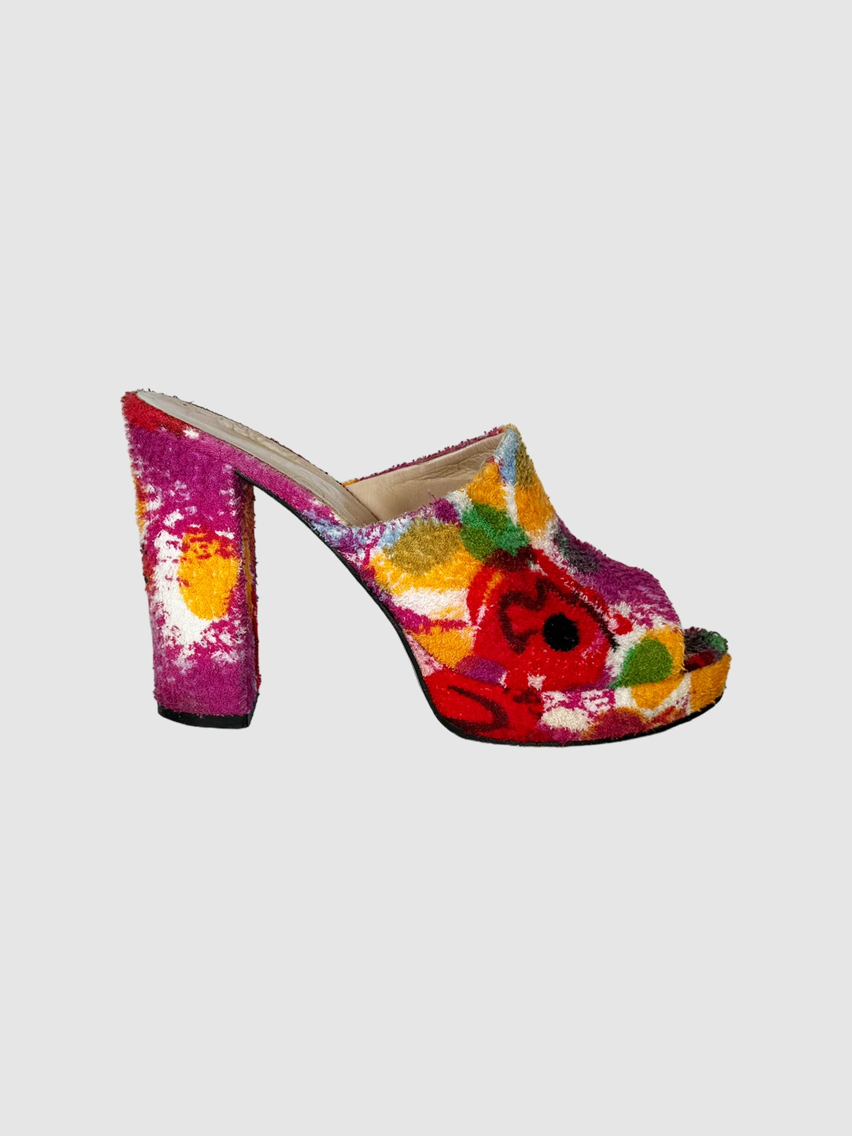 Floral Platform Mules - Size 39.5