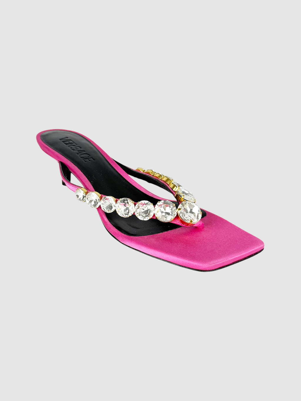 Crystal Thong Kitten Heels