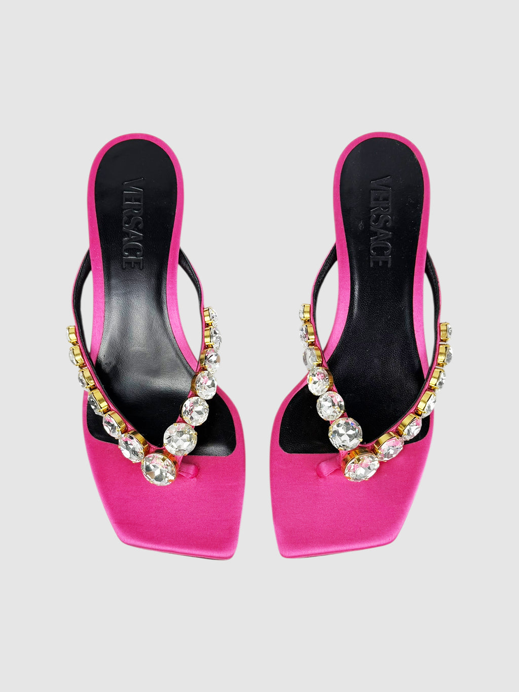 Crystal Thong Kitten Heels
