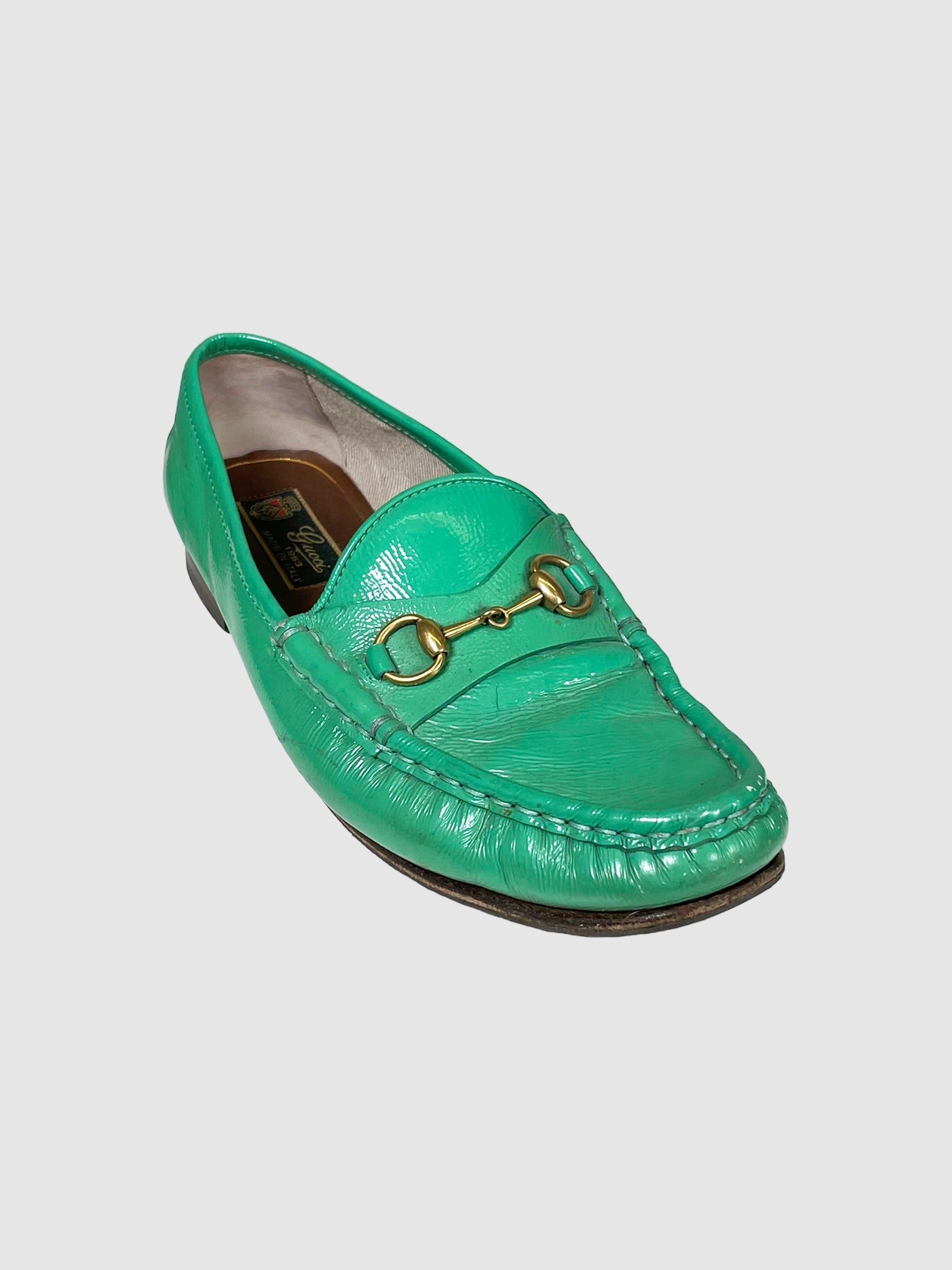 Patent Leather Horsebit Loafers - Size 38