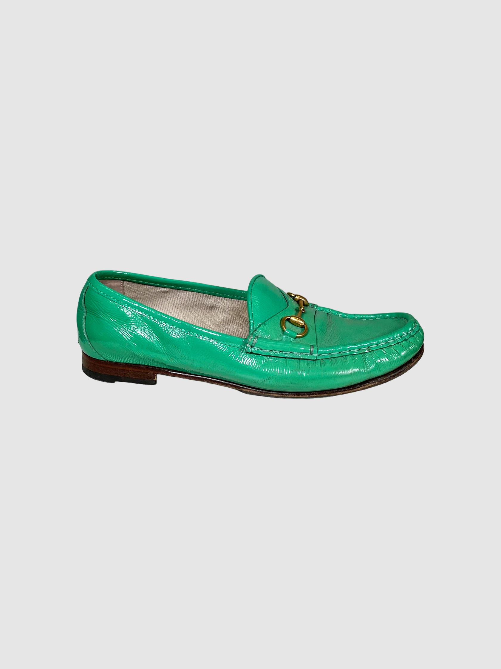 Patent Leather Horsebit Loafers - Size 38
