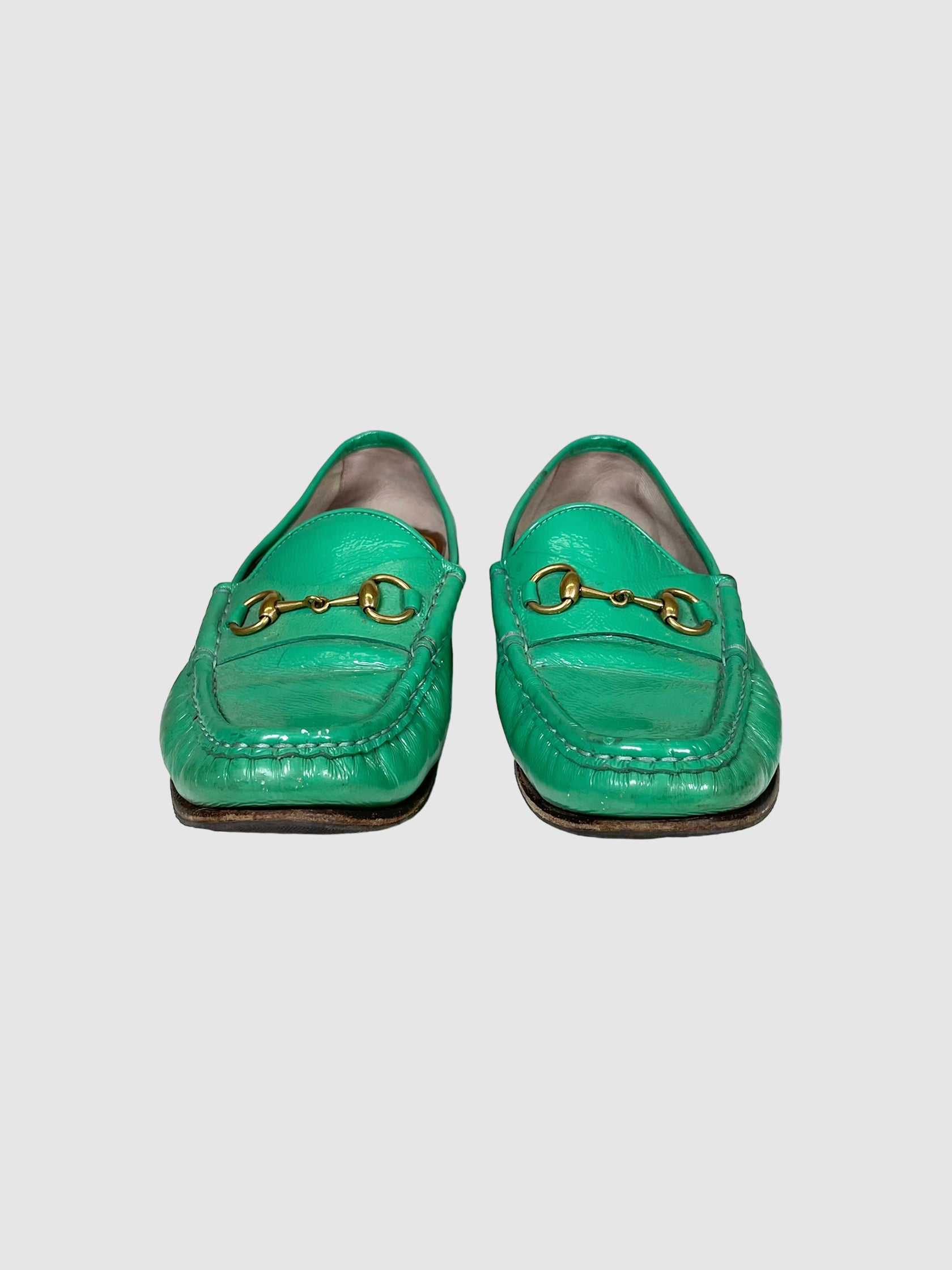 Patent Leather Horsebit Loafers - Size 38