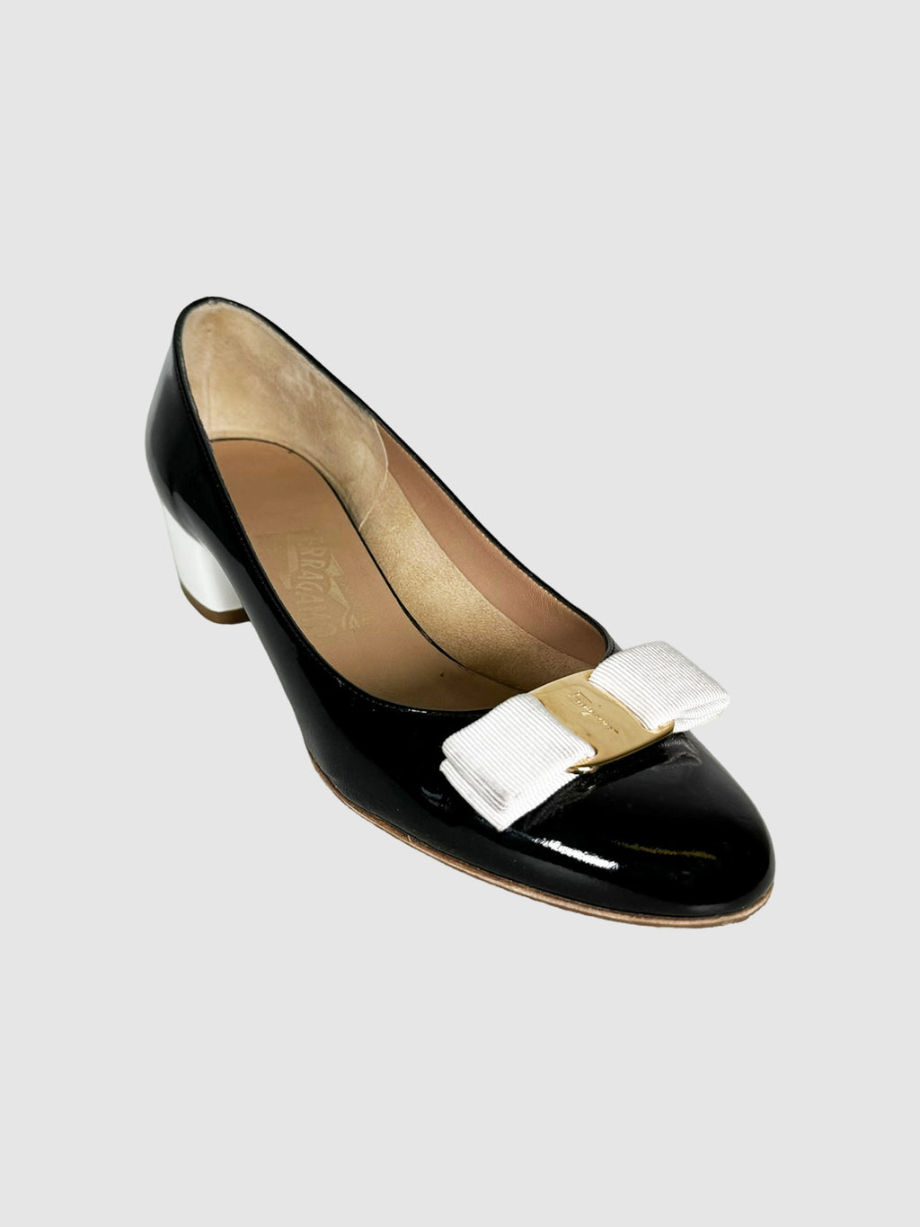 Patent Leather Colourblock Pumps - Size 7