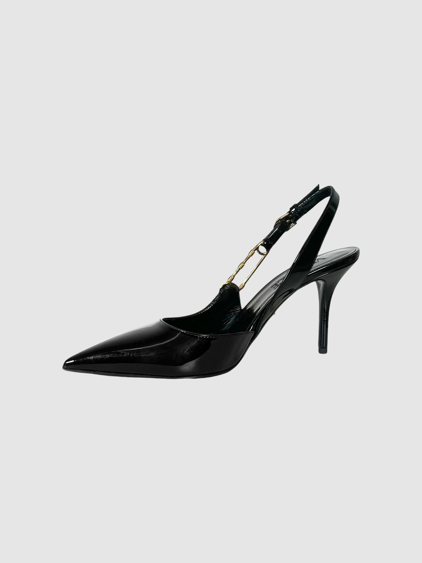 Safety Pin Slingback Pumps - Size 36.5