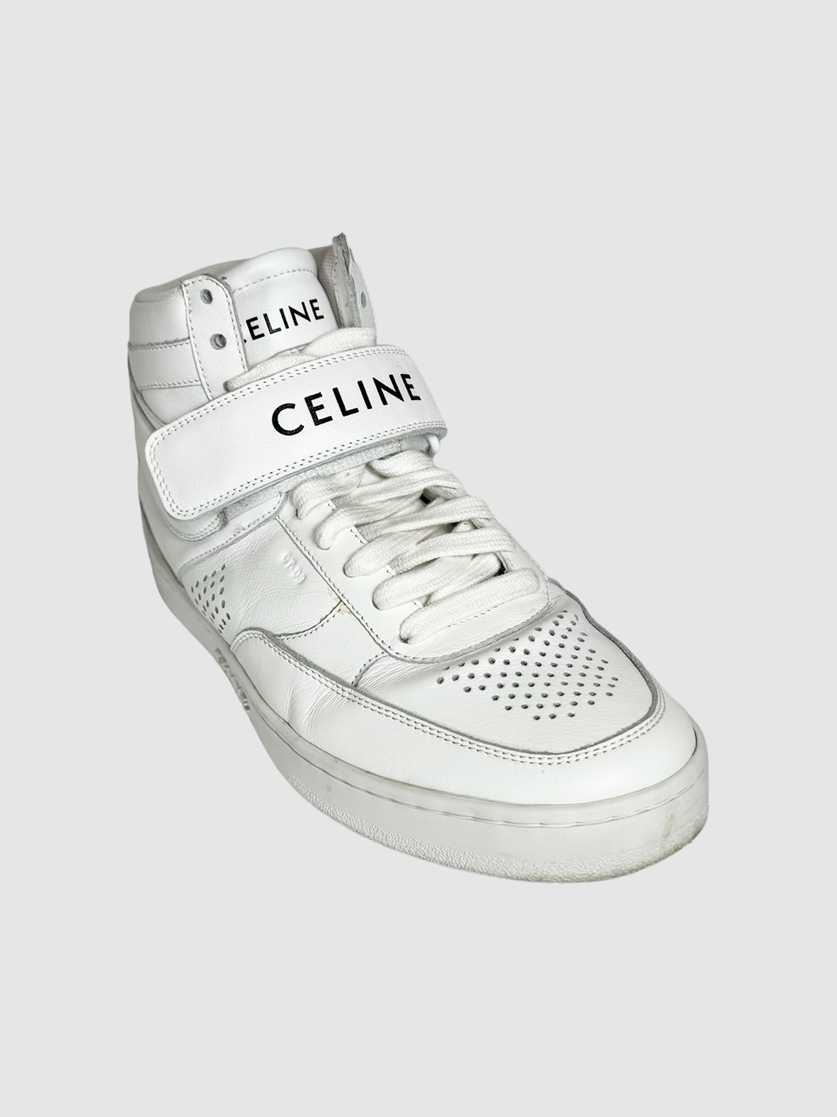 Leather High Top Sneakers - Size 38