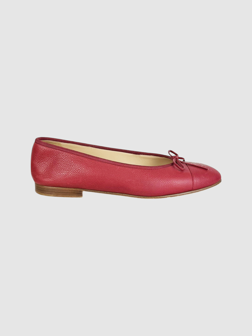 CC Cap Toe Leather Ballerina Flats - Size 39