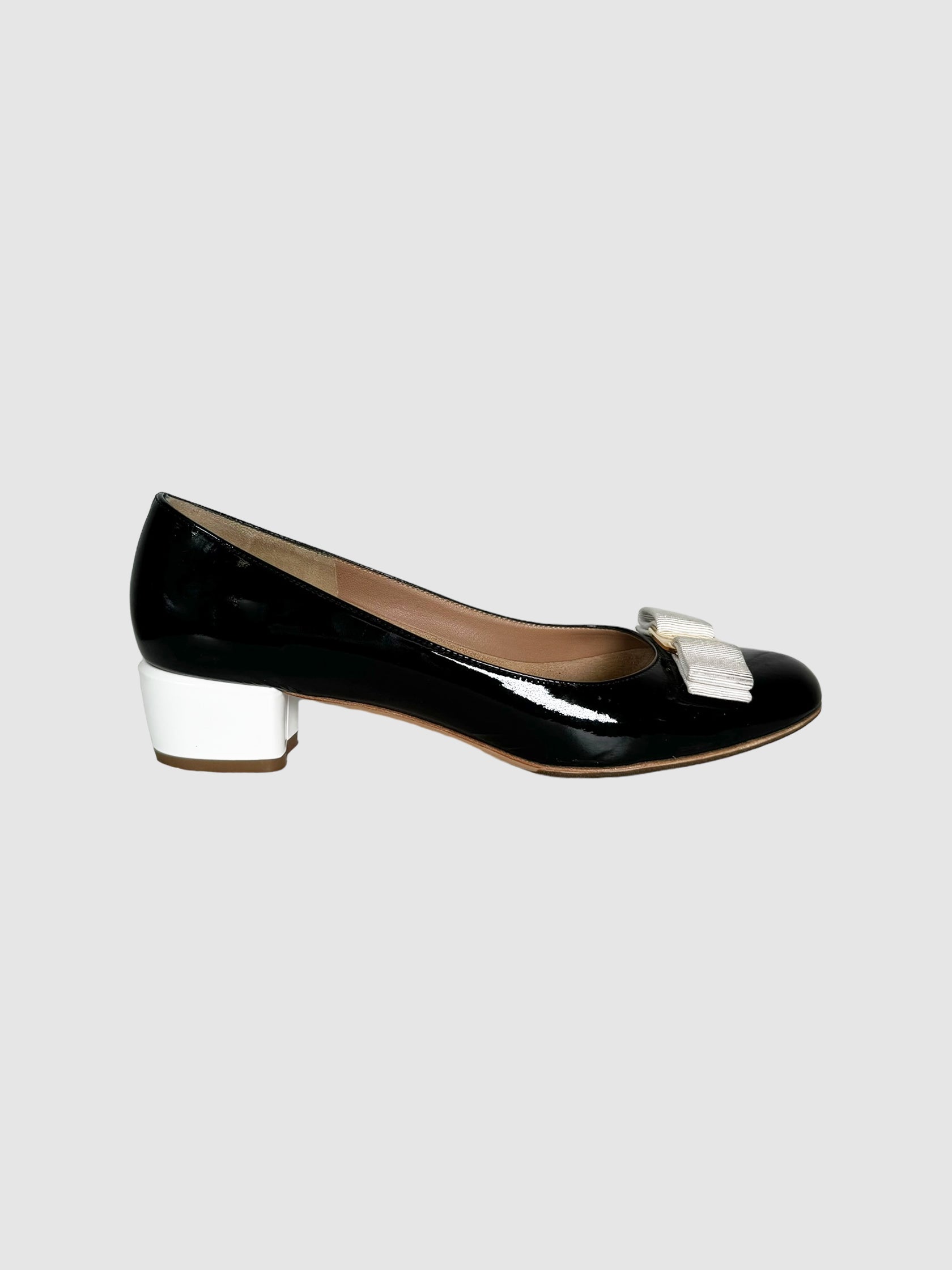 Patent Leather Colourblock Pumps - Size 7
