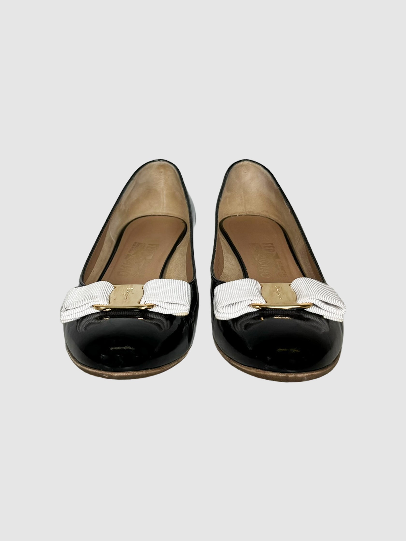 Patent Leather Colourblock Pumps - Size 7