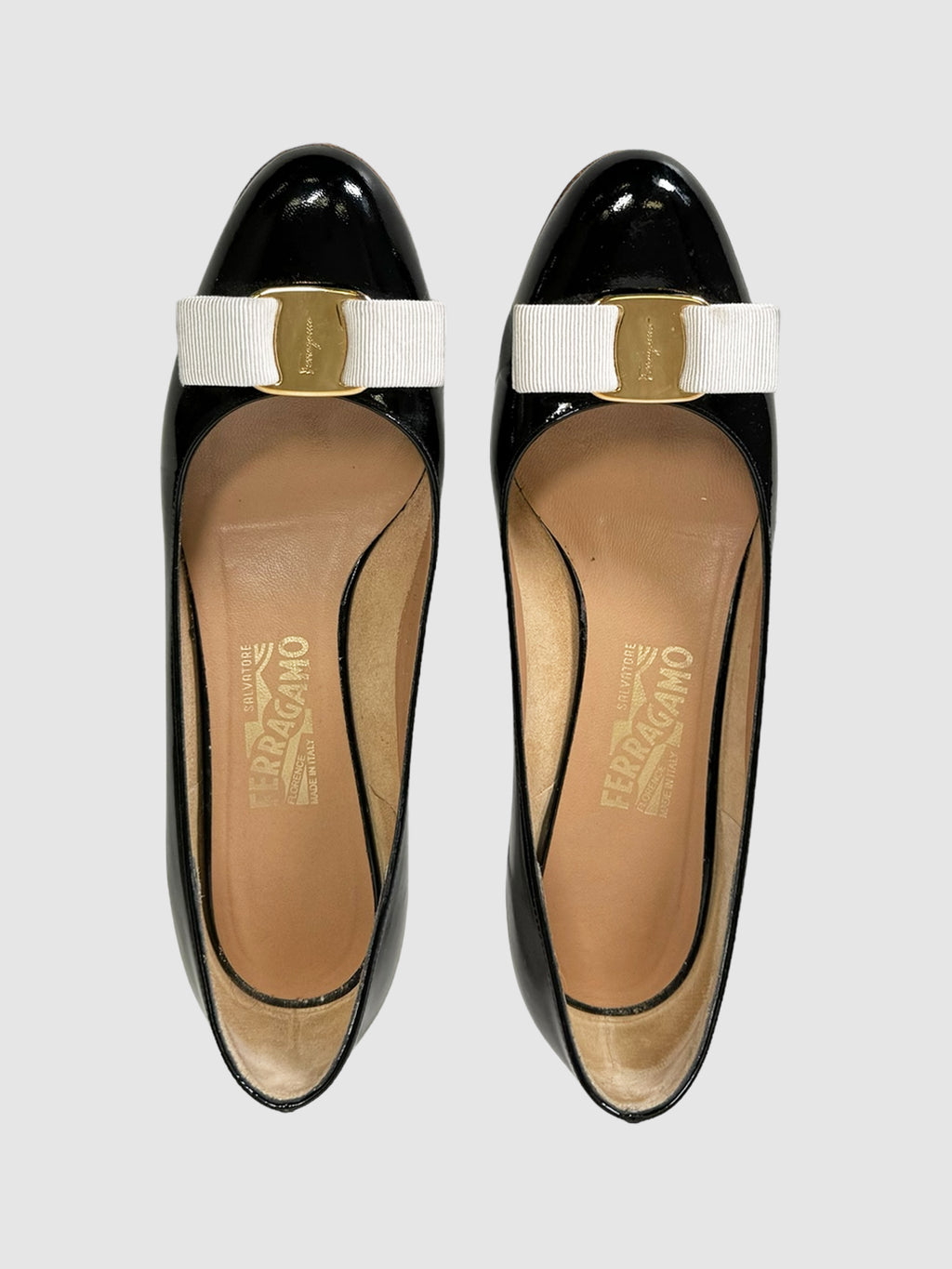 Patent Leather Colourblock Pumps - Size 7