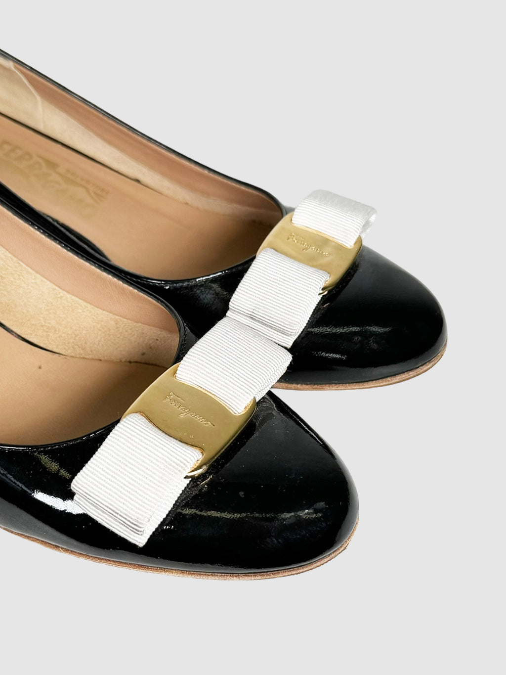 Patent Leather Colourblock Pumps - Size 7