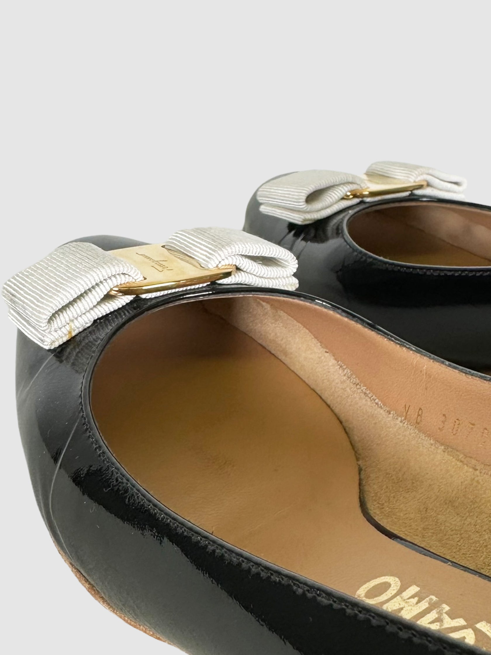 Patent Leather Colourblock Pumps - Size 7