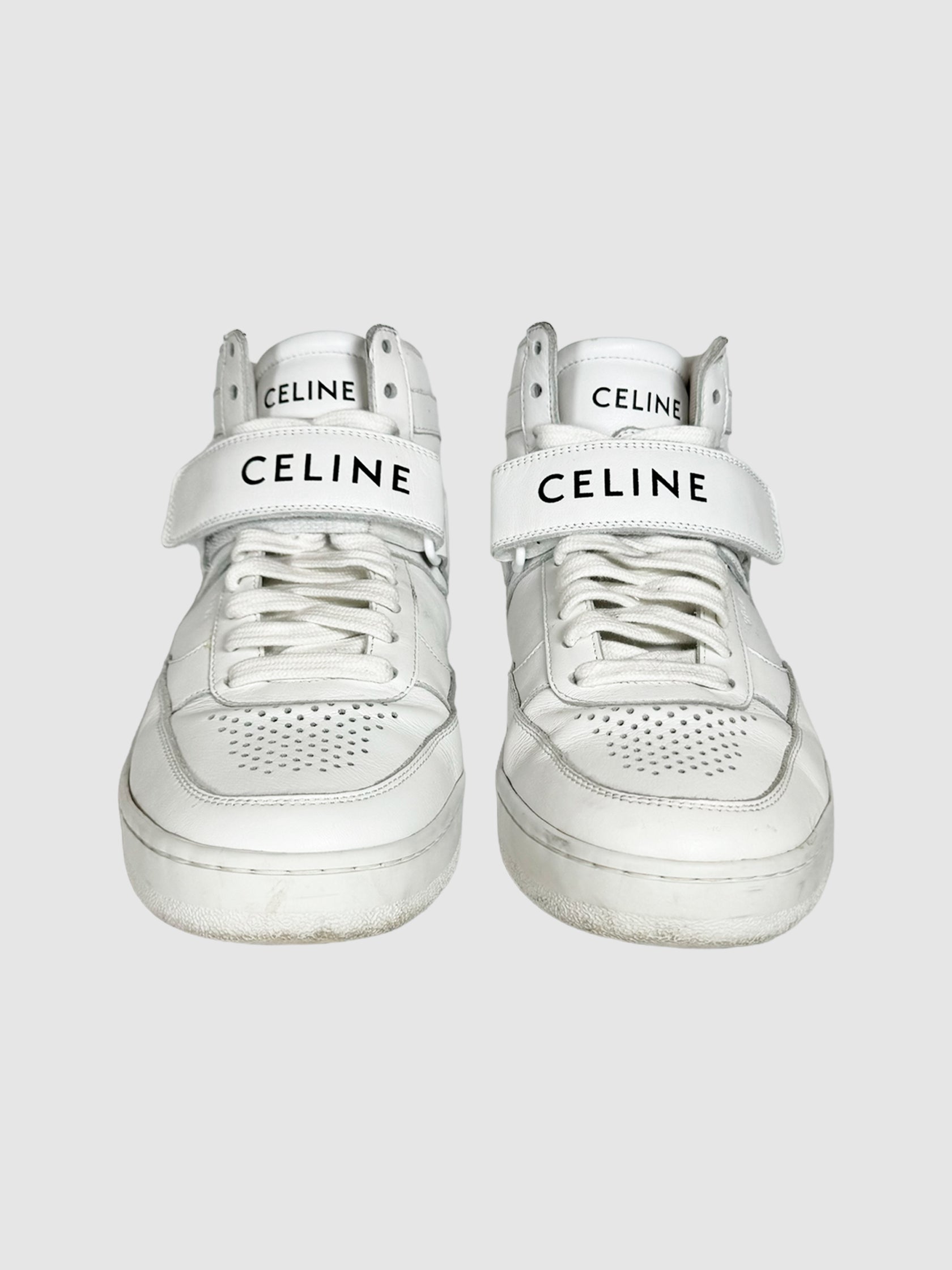 Leather High Top Sneakers - Size 38