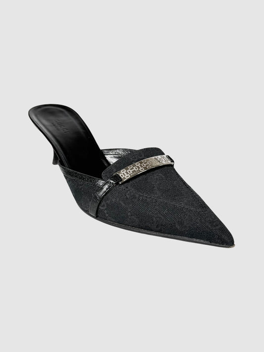 GG Canvas Mules