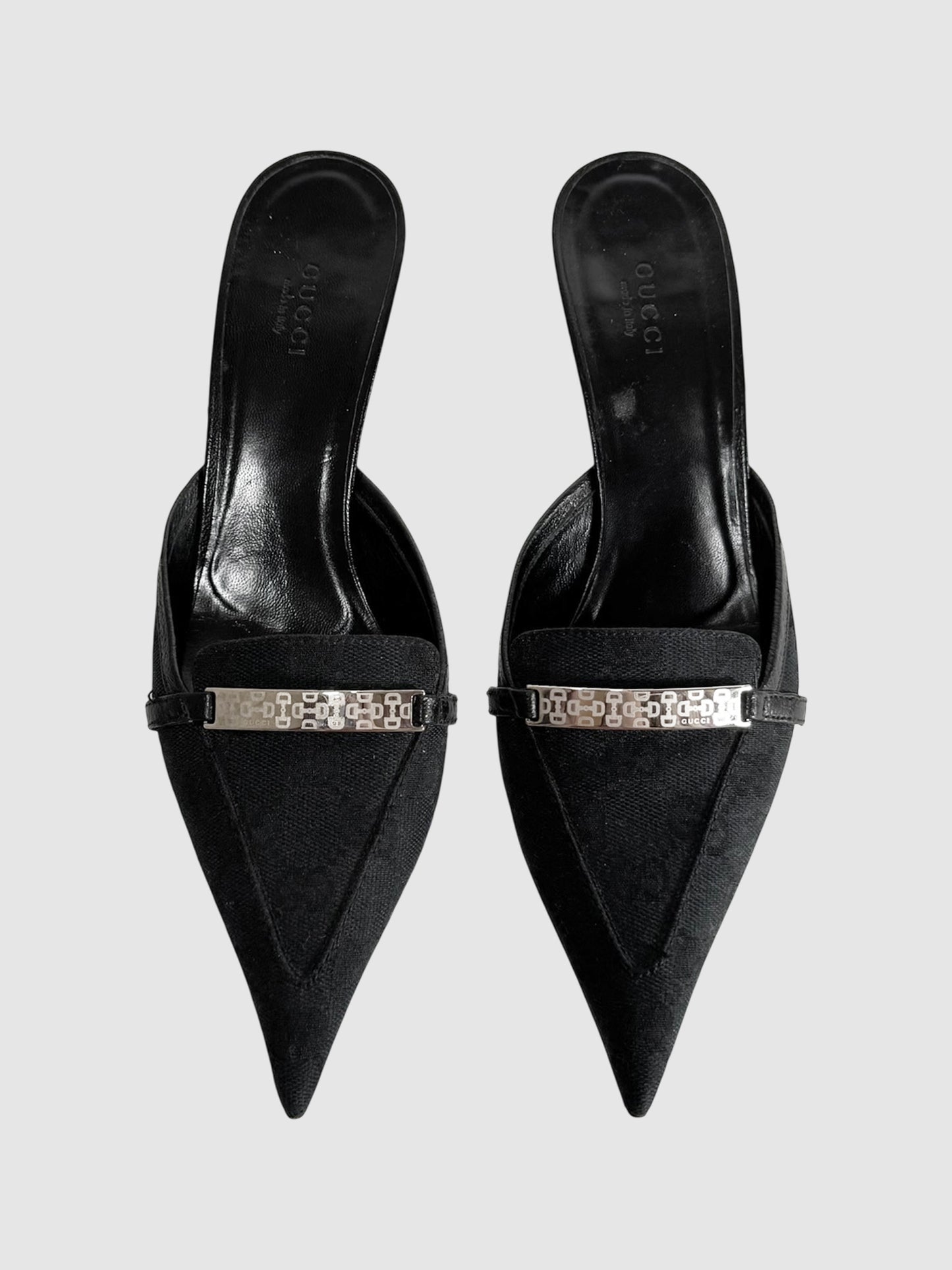 GG Canvas Mules