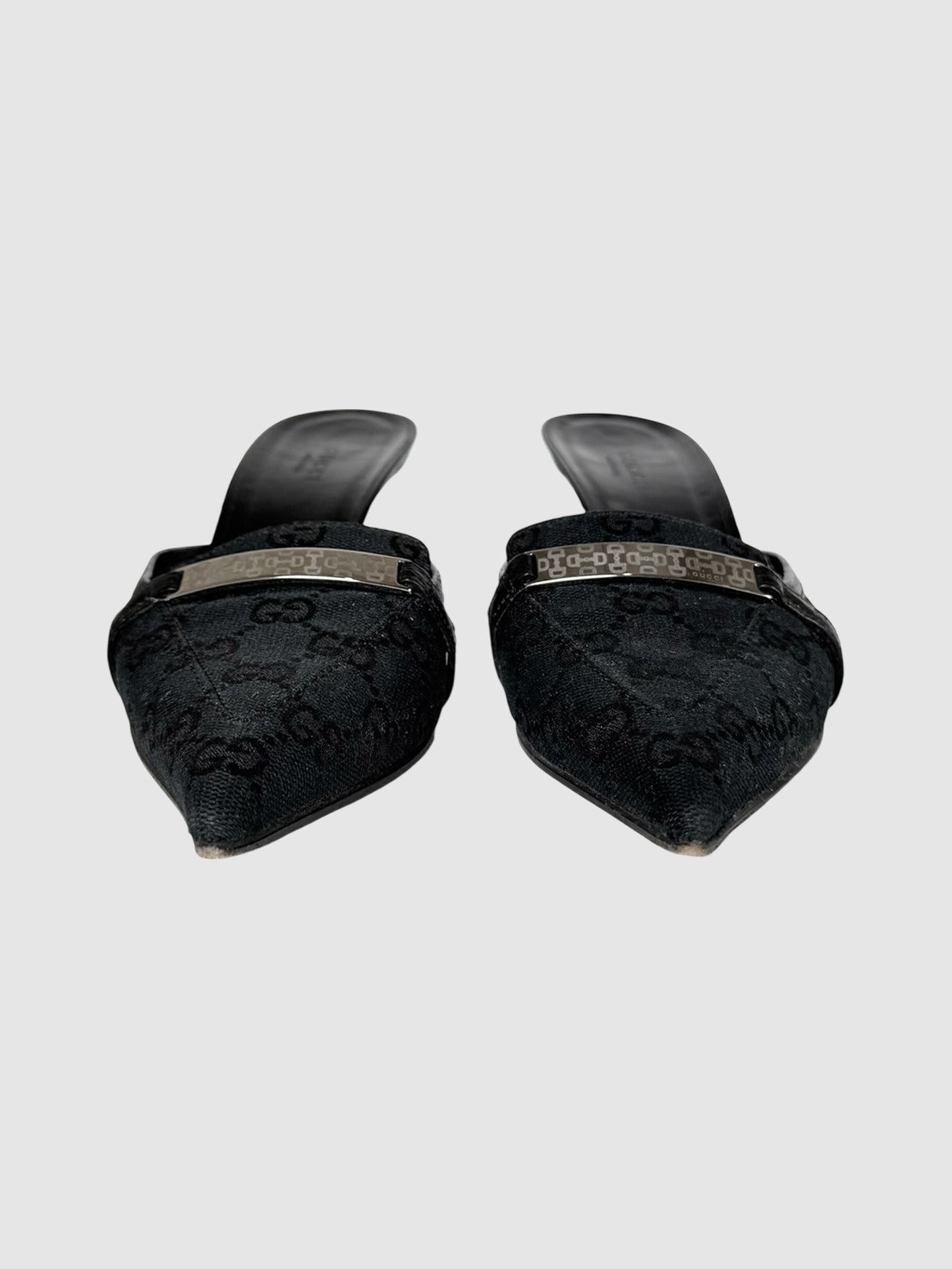 GG Canvas Mules