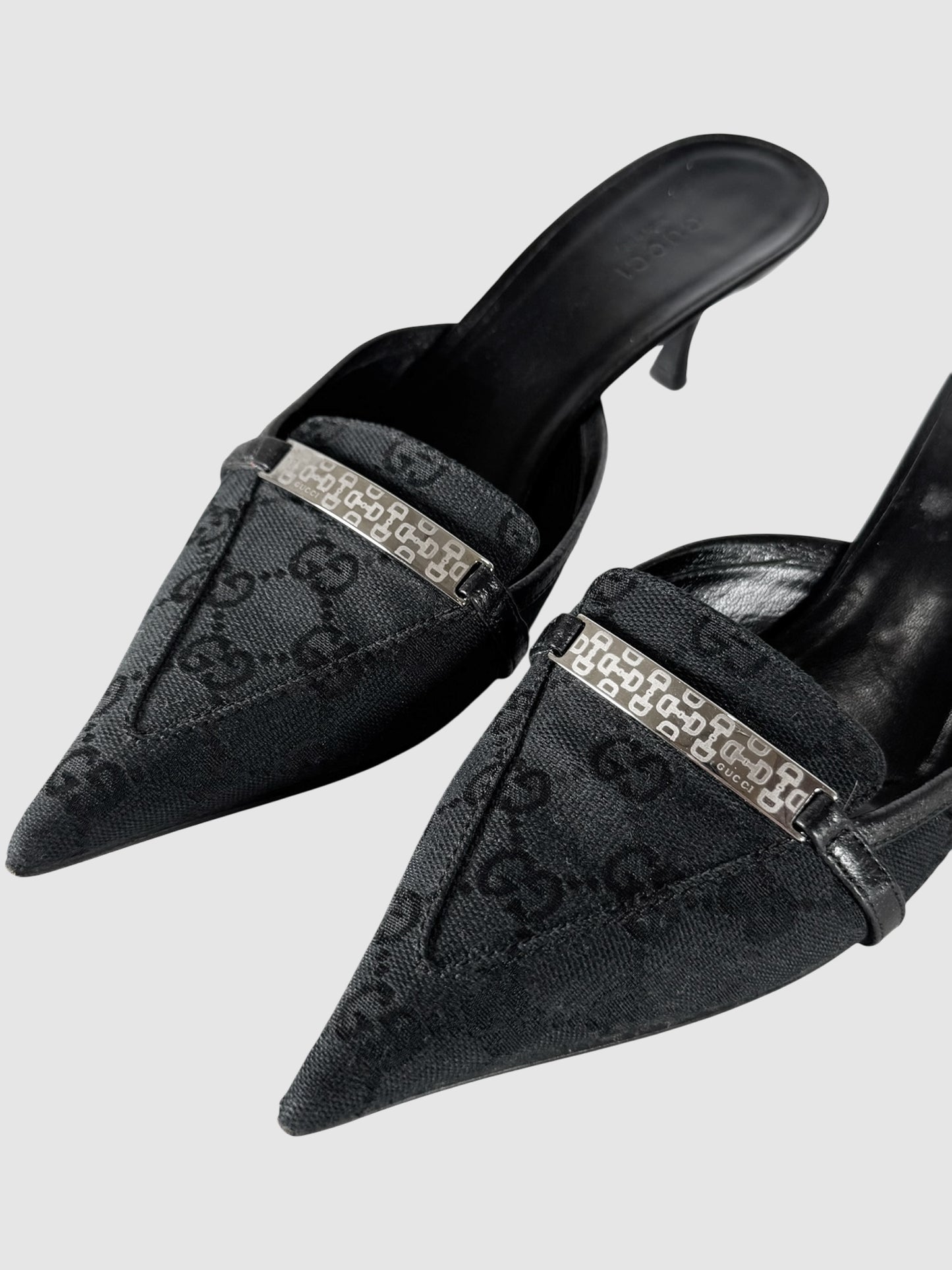 GG Canvas Mules
