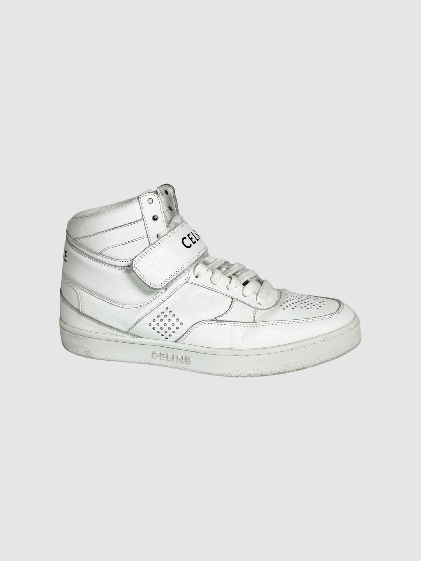 Leather High Top Sneakers - Size 38