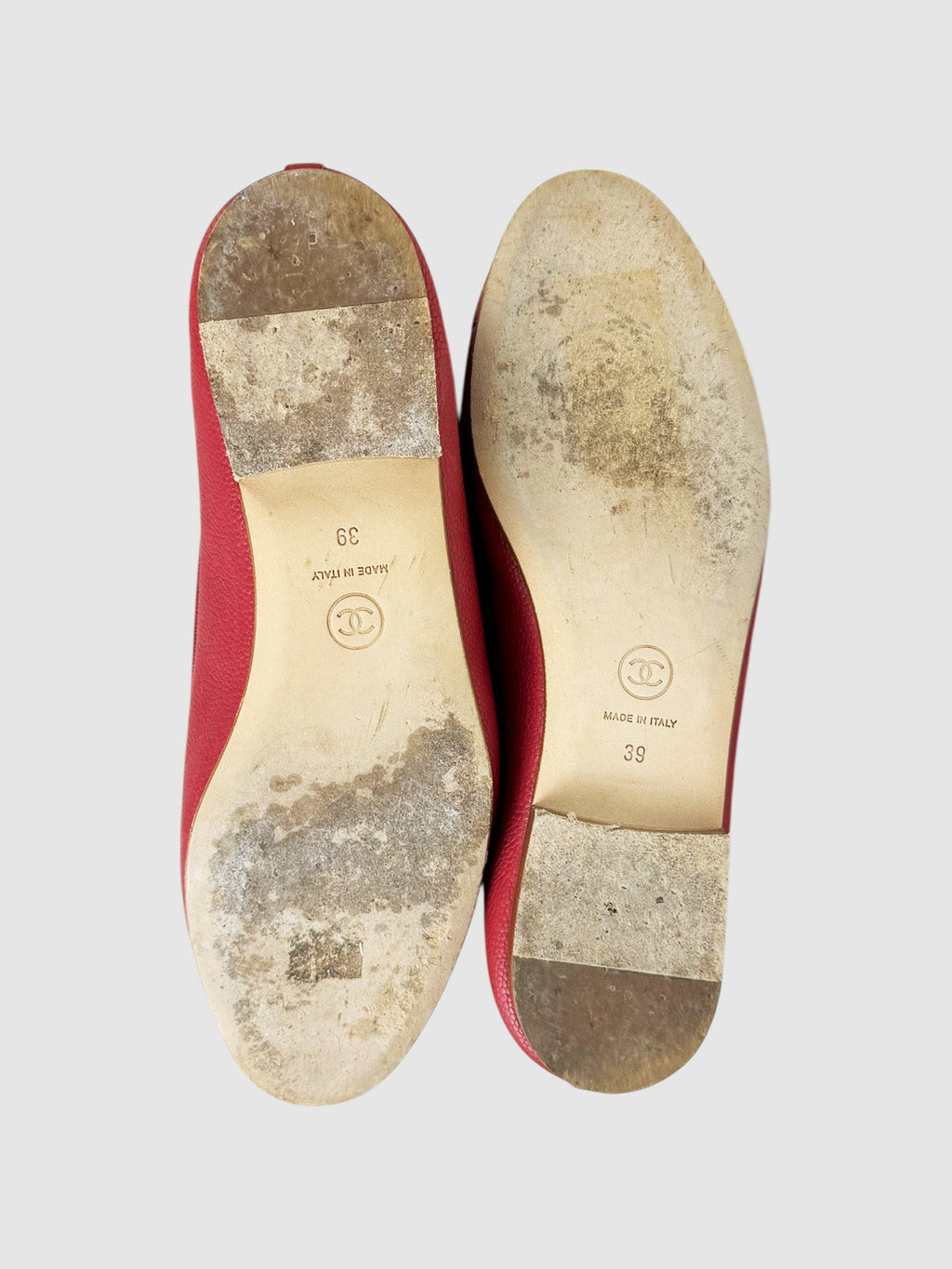 CC Cap Toe Leather Ballerina Flats - Size 39