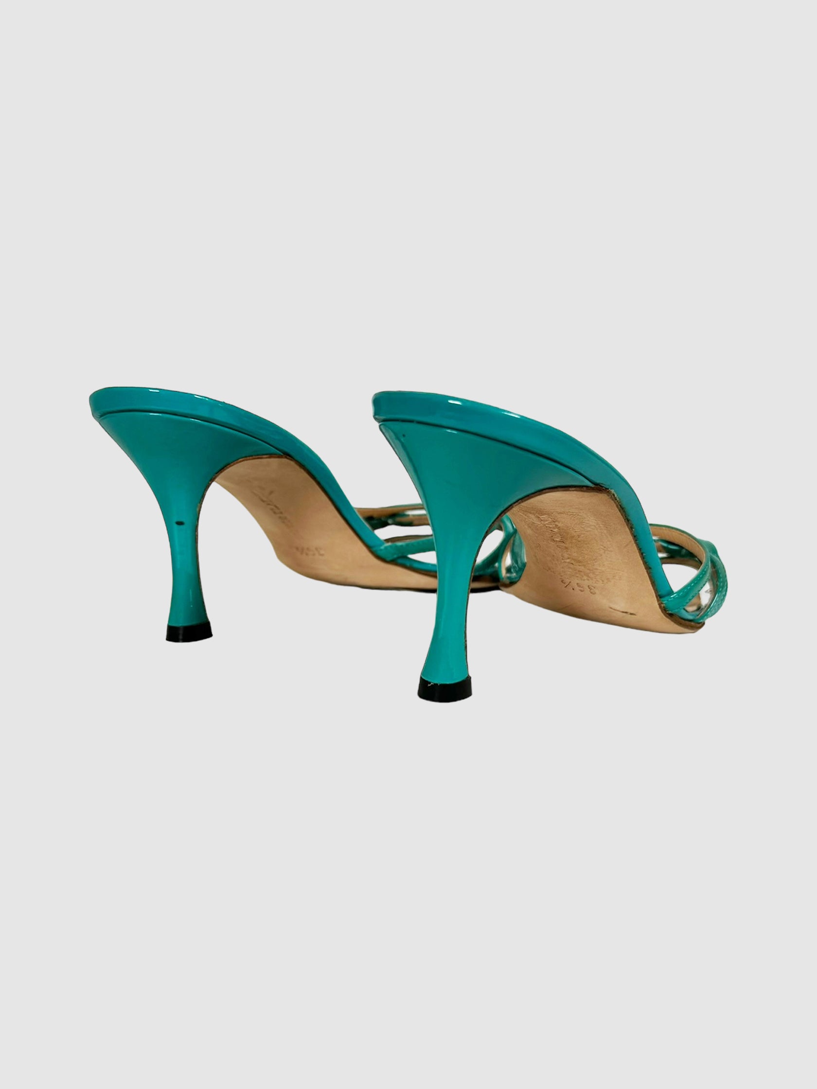 Patent Leather Sandals - Size 36.5