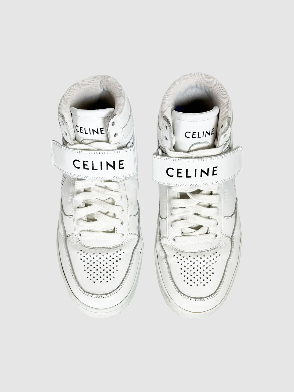 Leather High Top Sneakers - Size 38