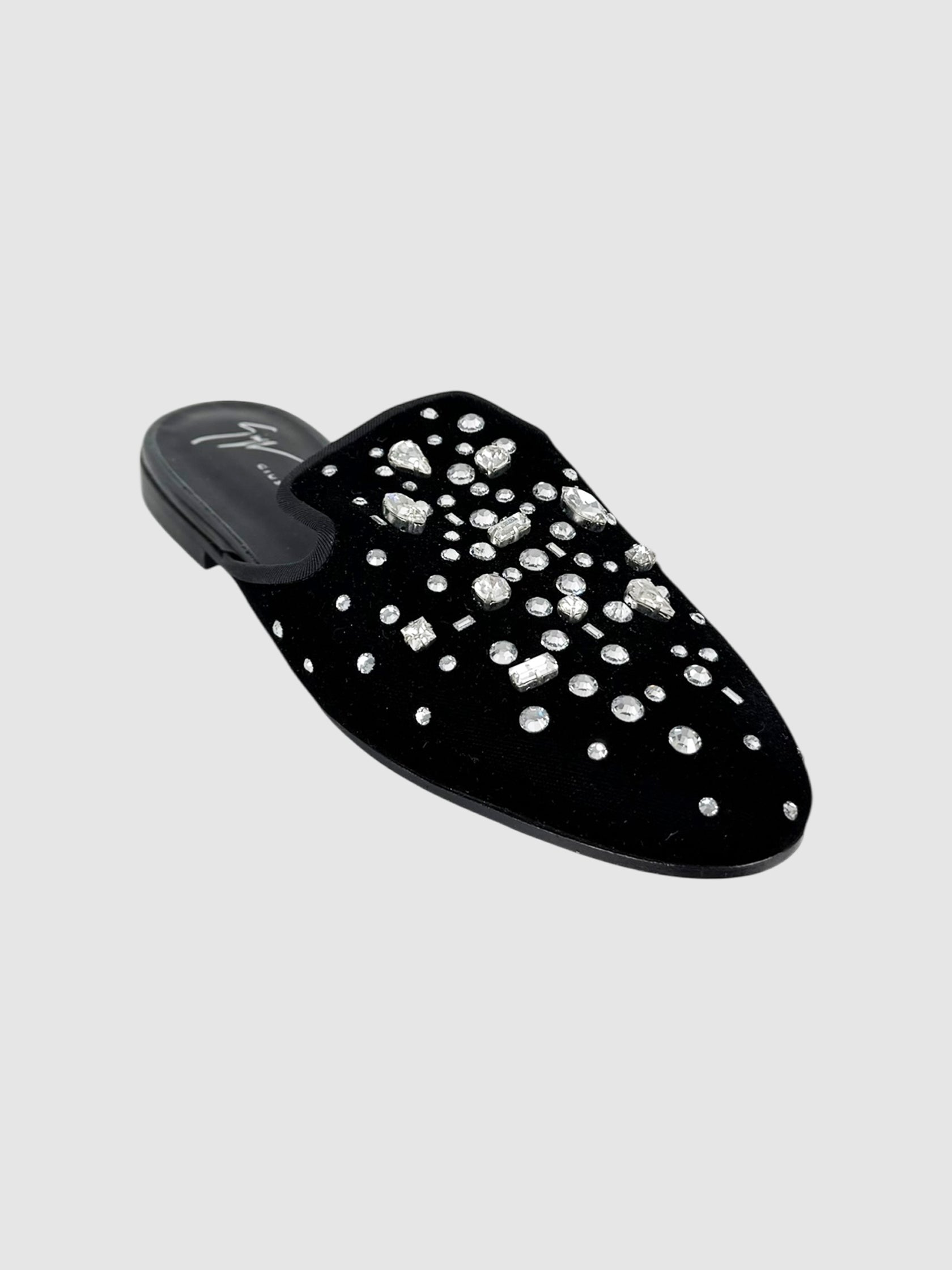 Jewel Velvet Mules