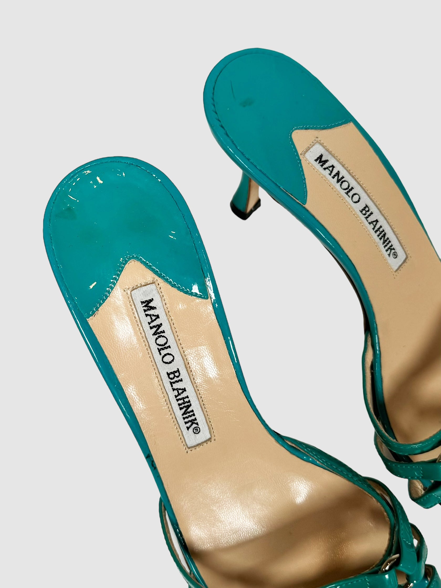 Patent Leather Sandals - Size 36.5