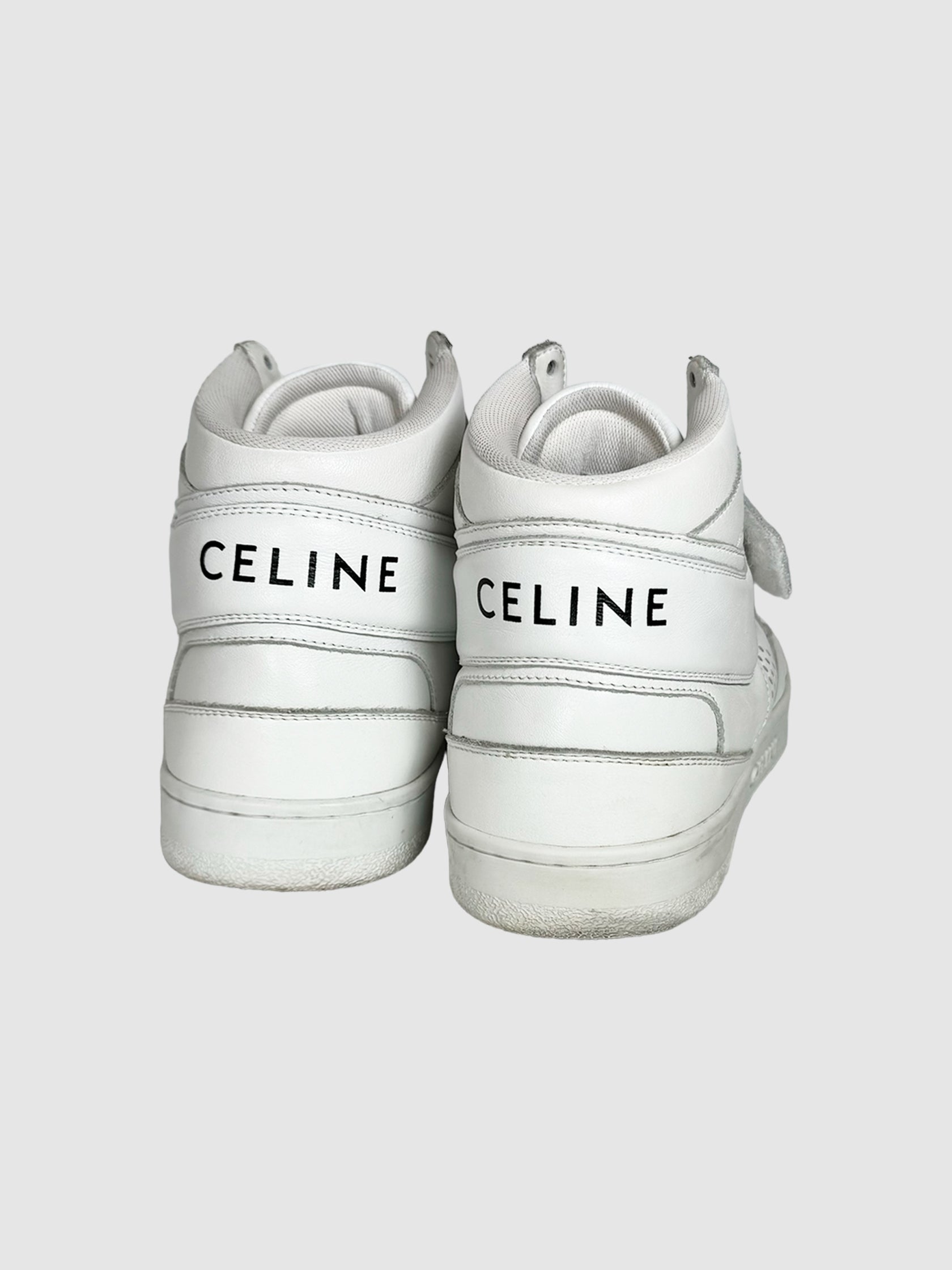 Leather High Top Sneakers - Size 38