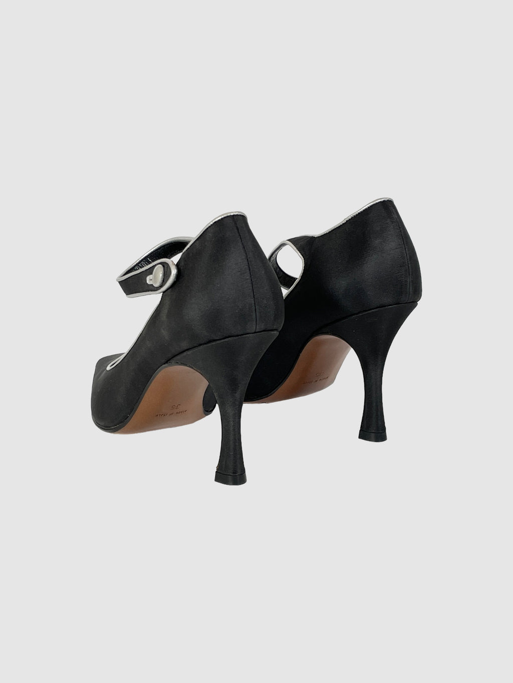 Satin Mary Jane Pumps - Size 36