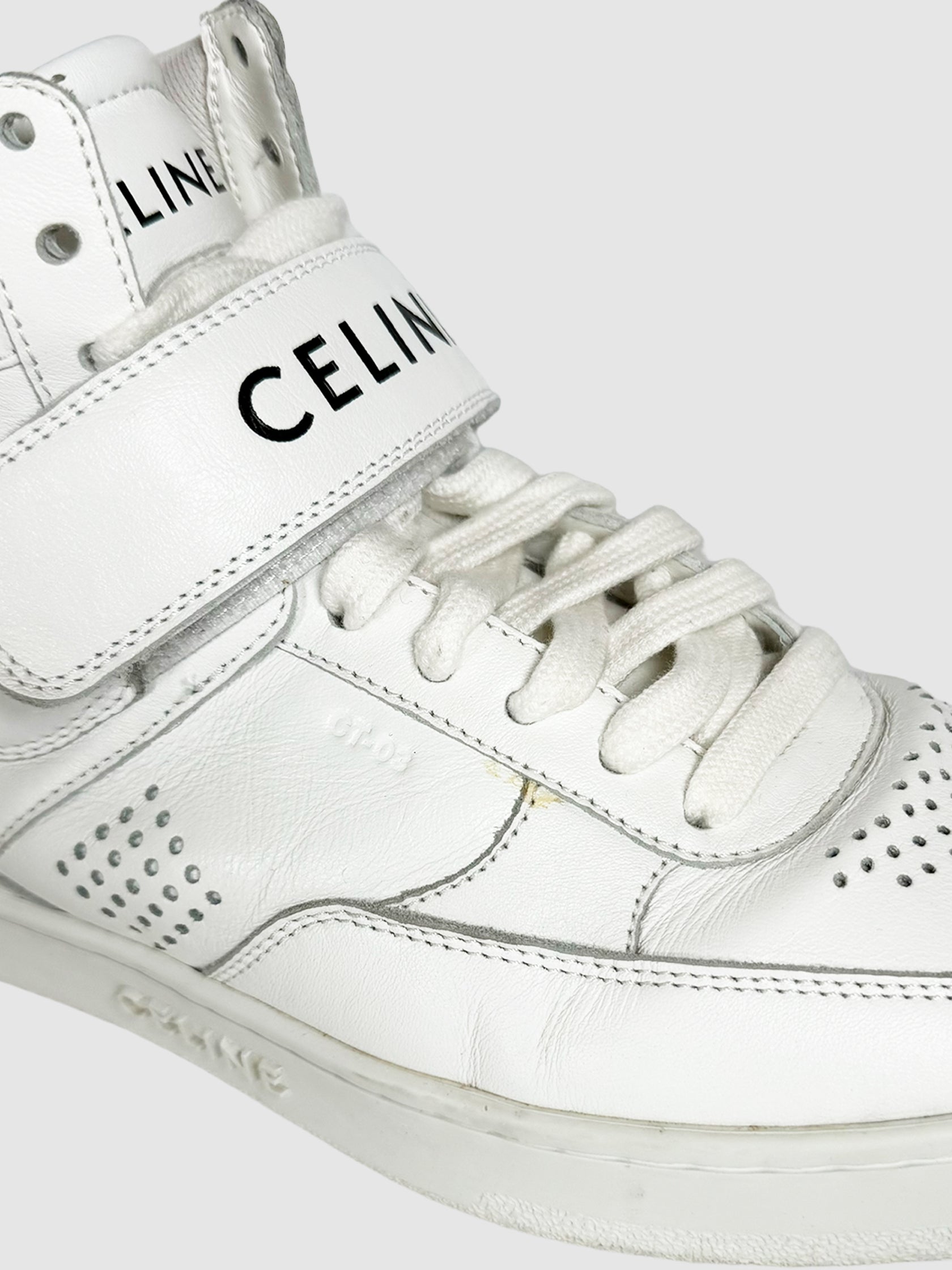 Leather High Top Sneakers - Size 38