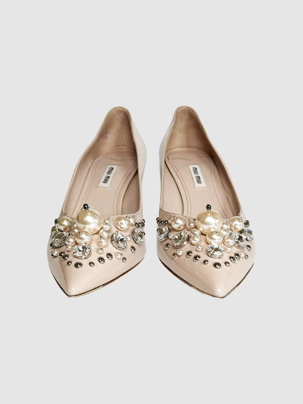 Patent Leather Pearl Pumps - Size 39.5