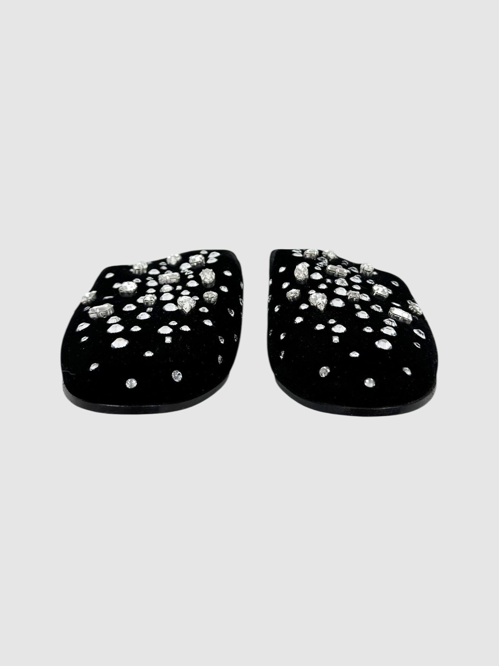 Jewel Velvet Mules