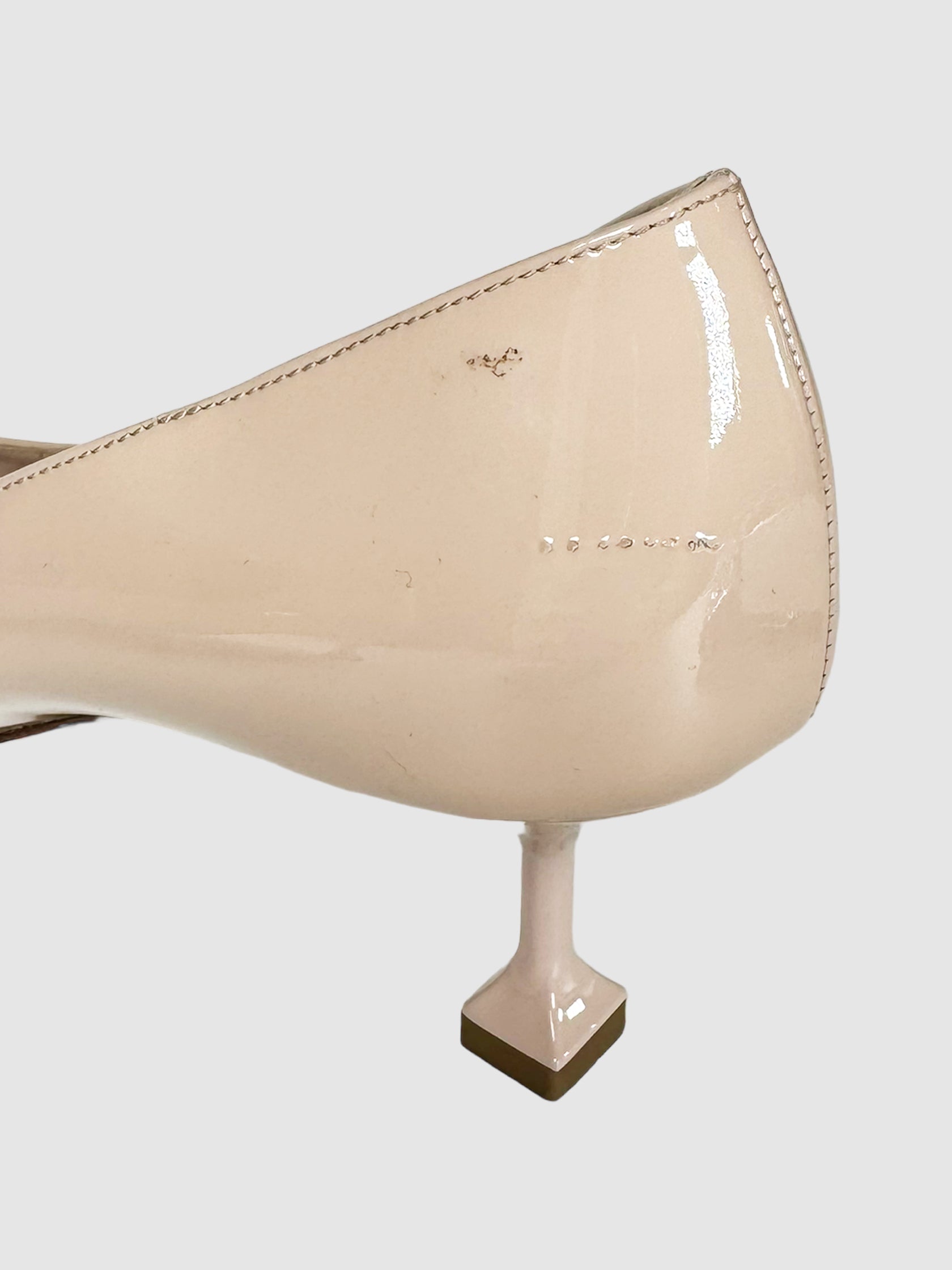 Patent Leather Pearl Pumps - Size 39.5