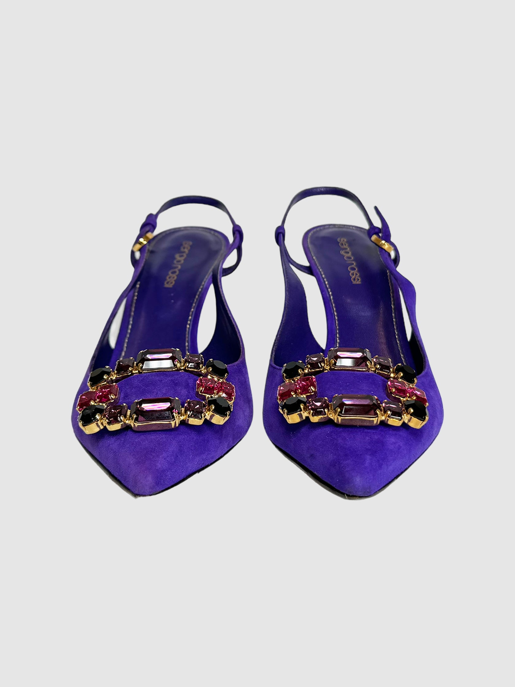 Suede Slingback Pumps - Size 37.5