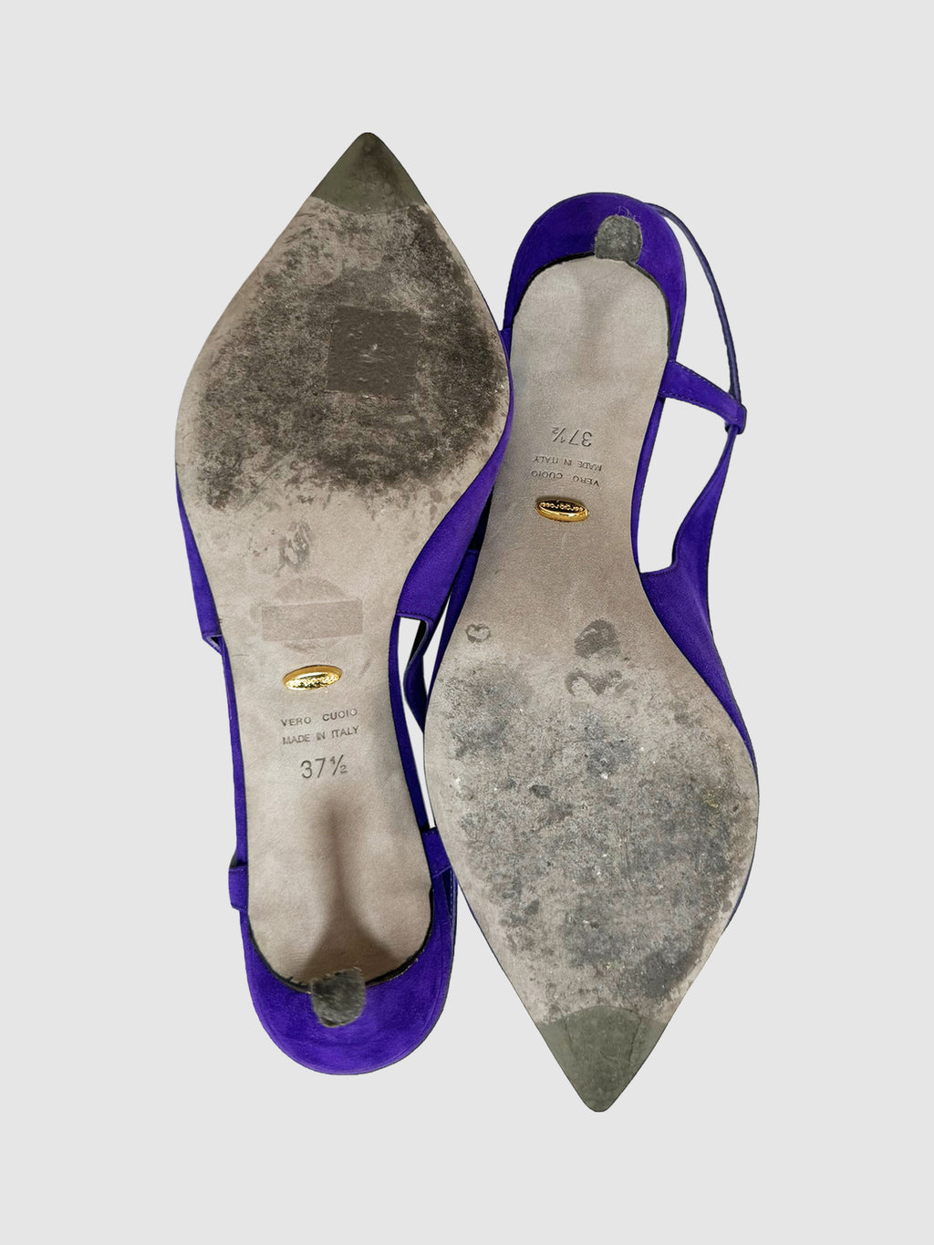 Suede Slingback Pumps - Size 37.5