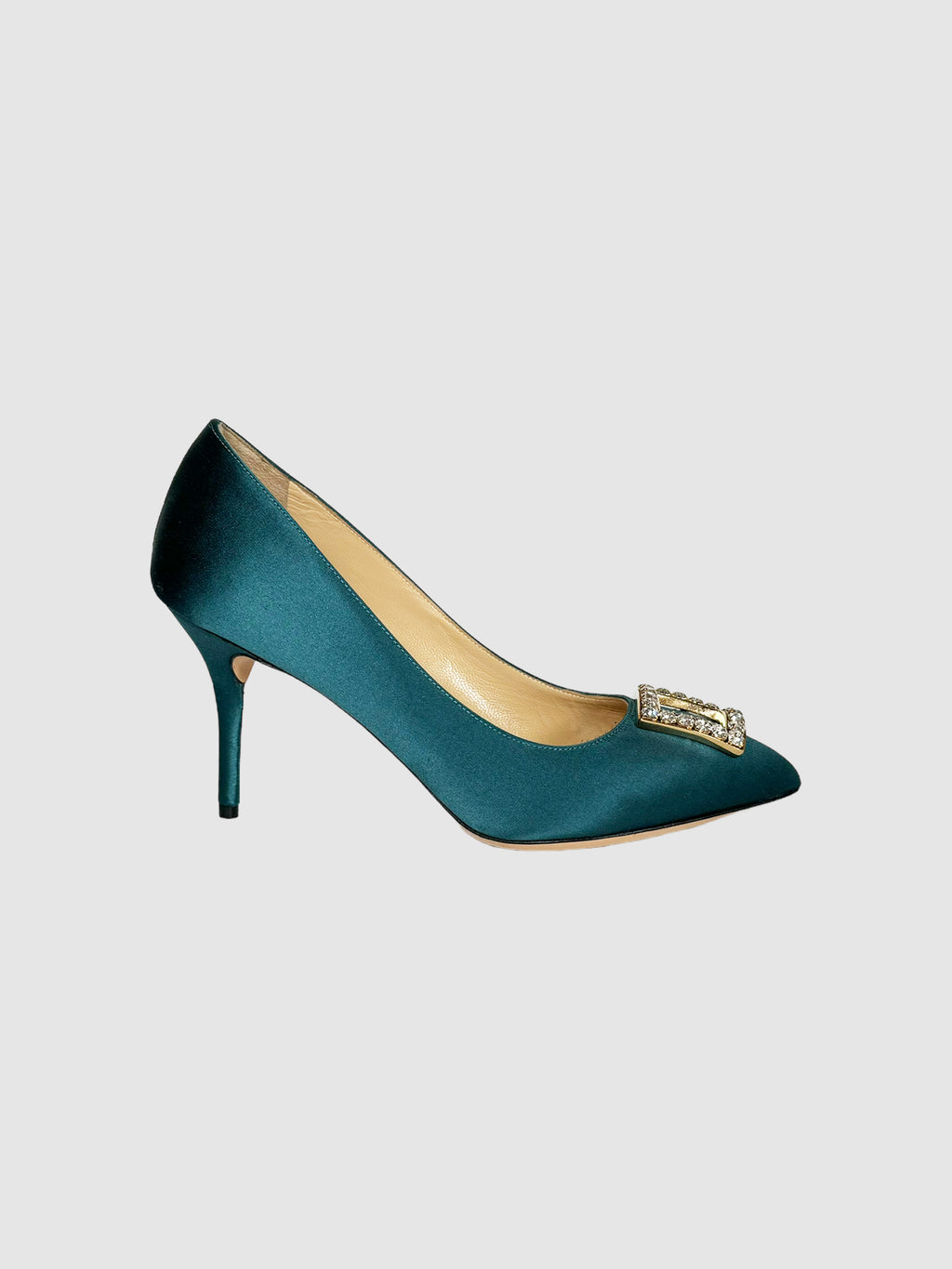 Satin Pumps with Crystal - Size 37.5