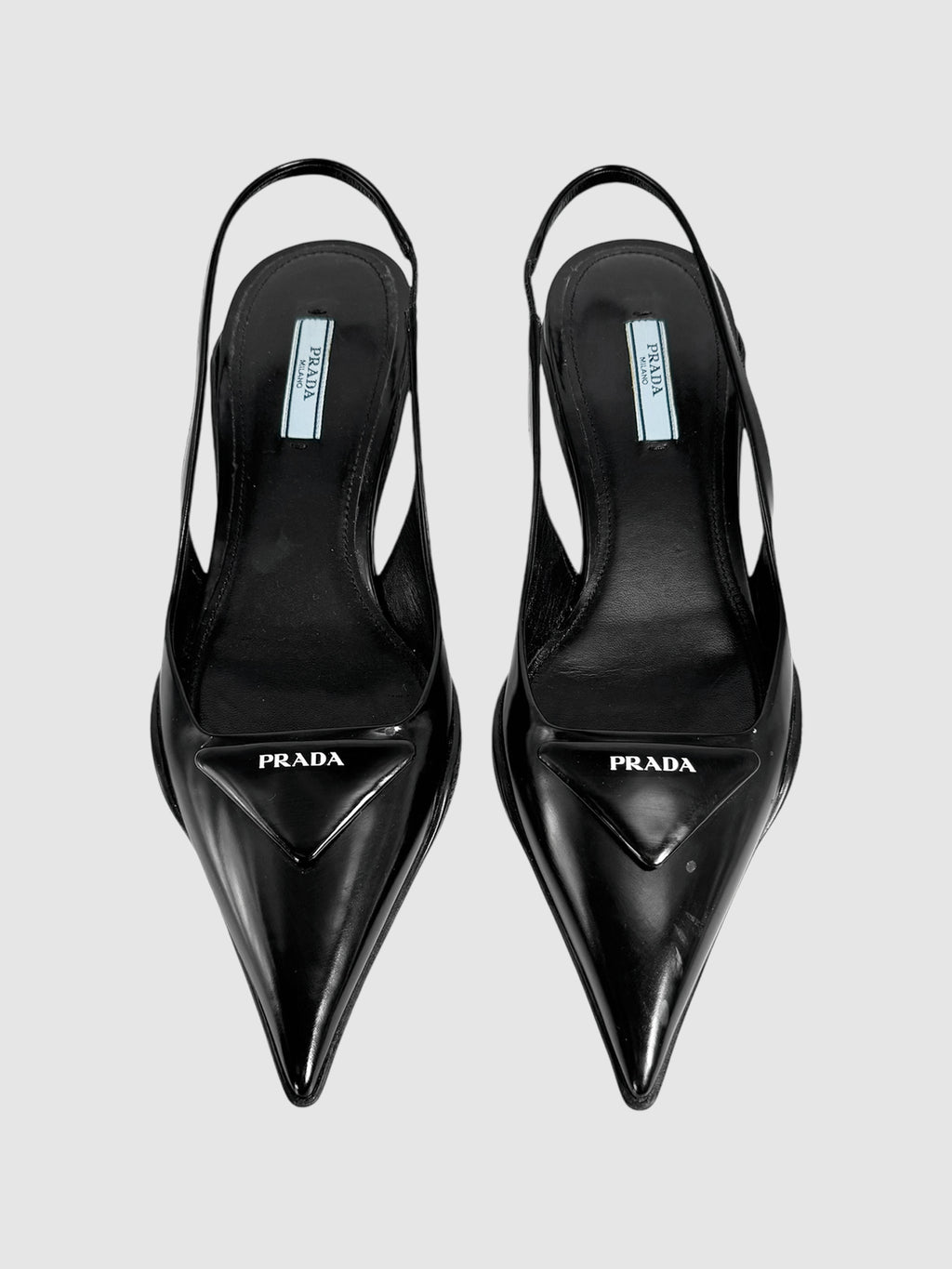 Brushed Leather Slingback Pumps - Size 38.5