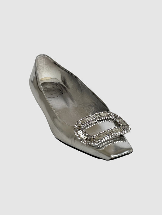 Metallic Ballerina Flats - Size 38.5