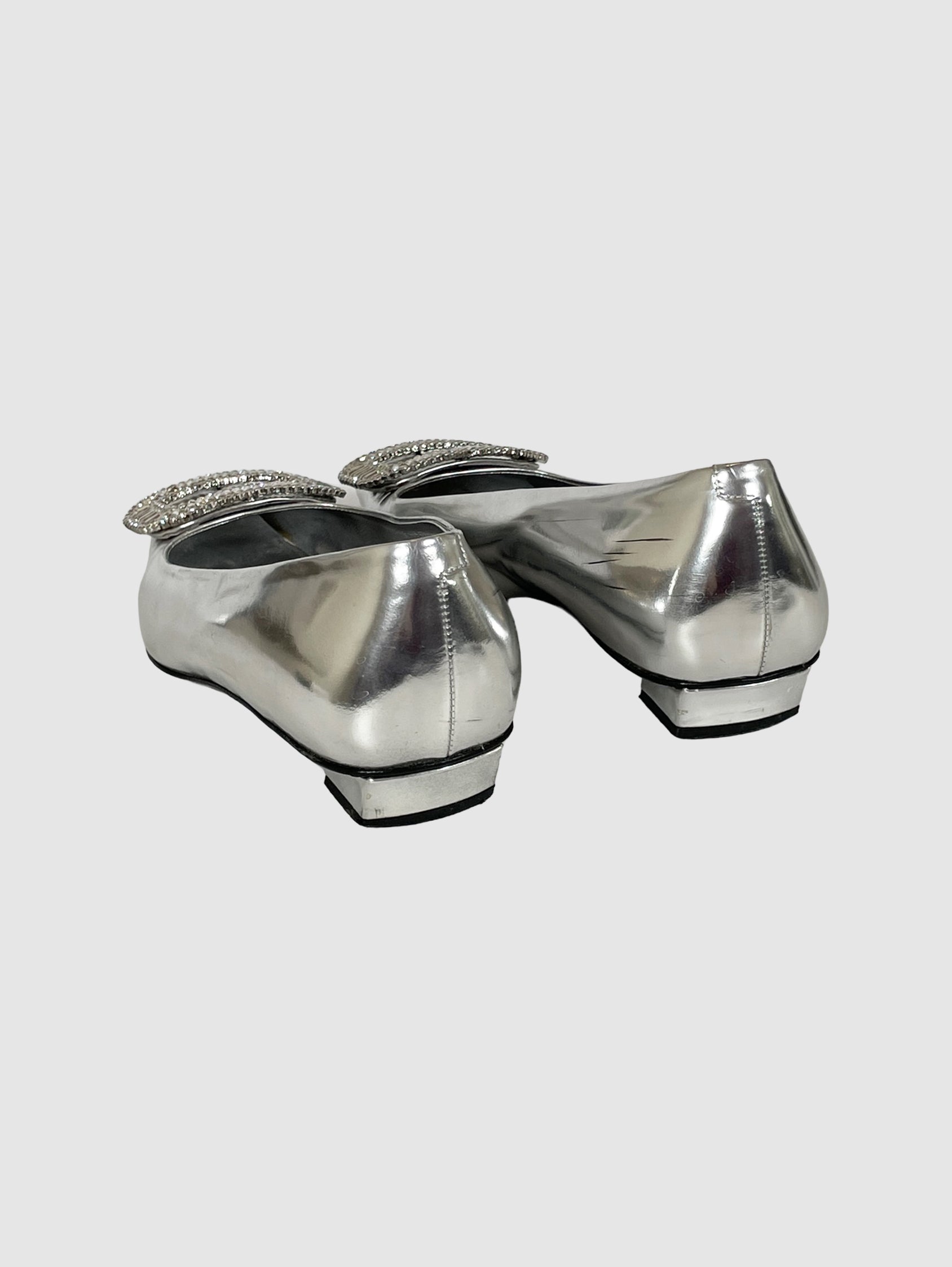 Metallic Ballerina Flats - Size 38.5