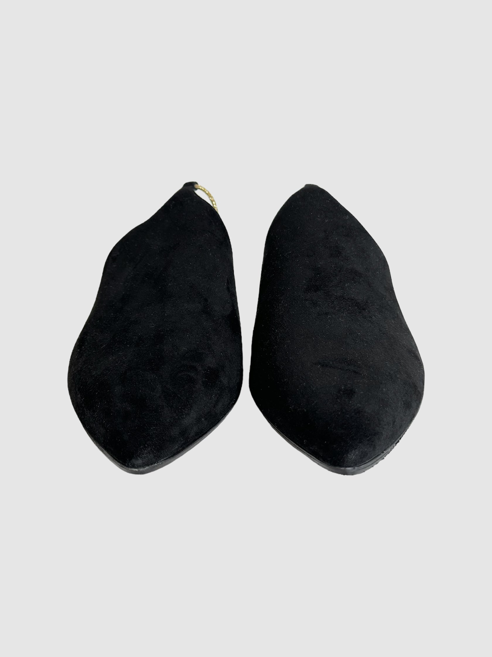 Suede with Cord Tie Mules - Size 40.5