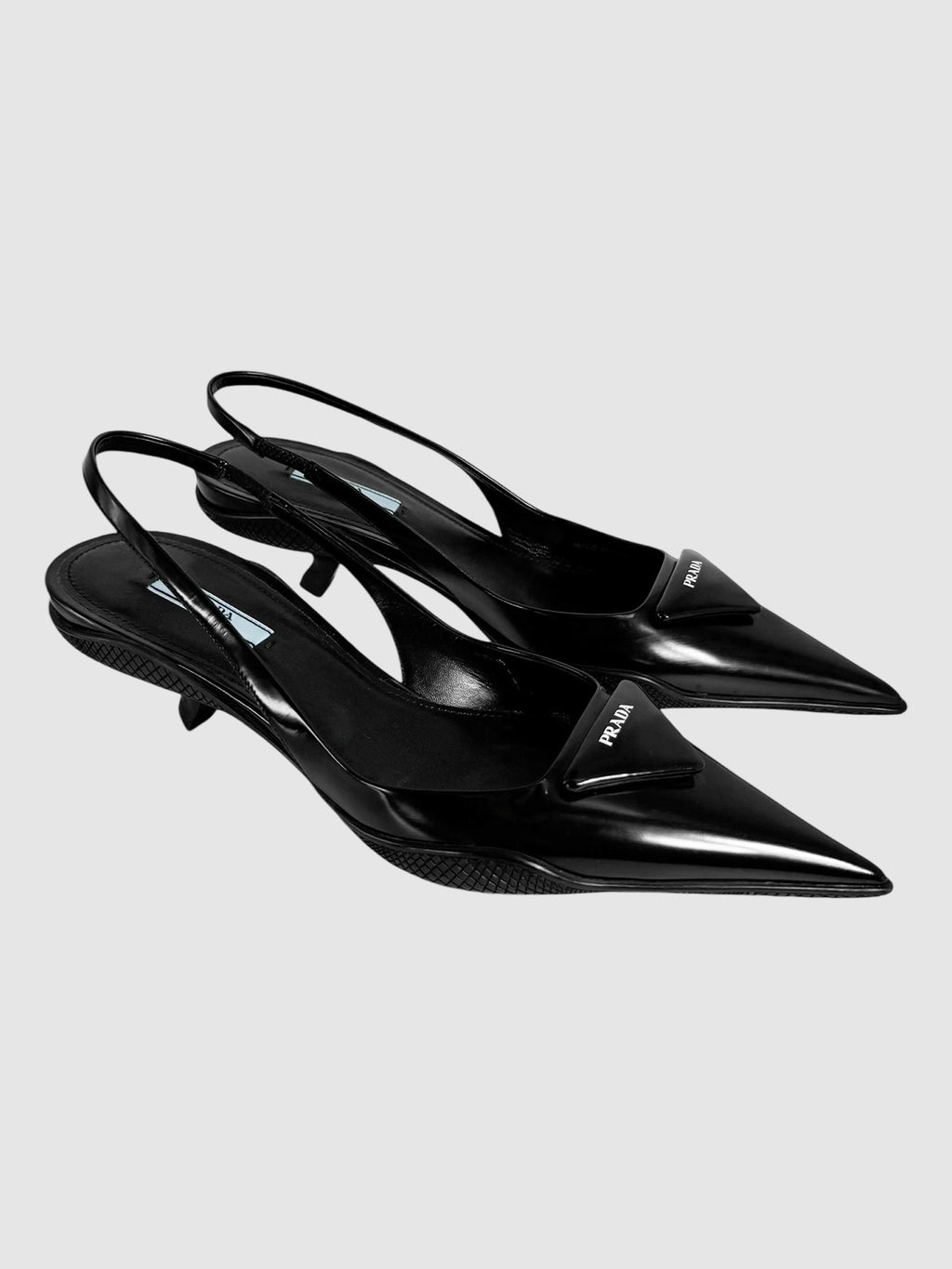 Brushed Leather Slingback Pumps - Size 38.5