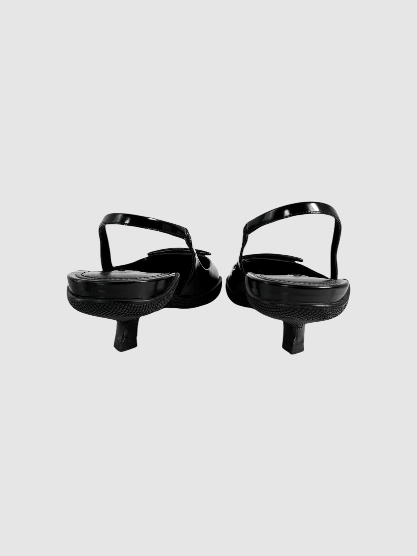 Brushed Leather Slingback Pumps - Size 38.5