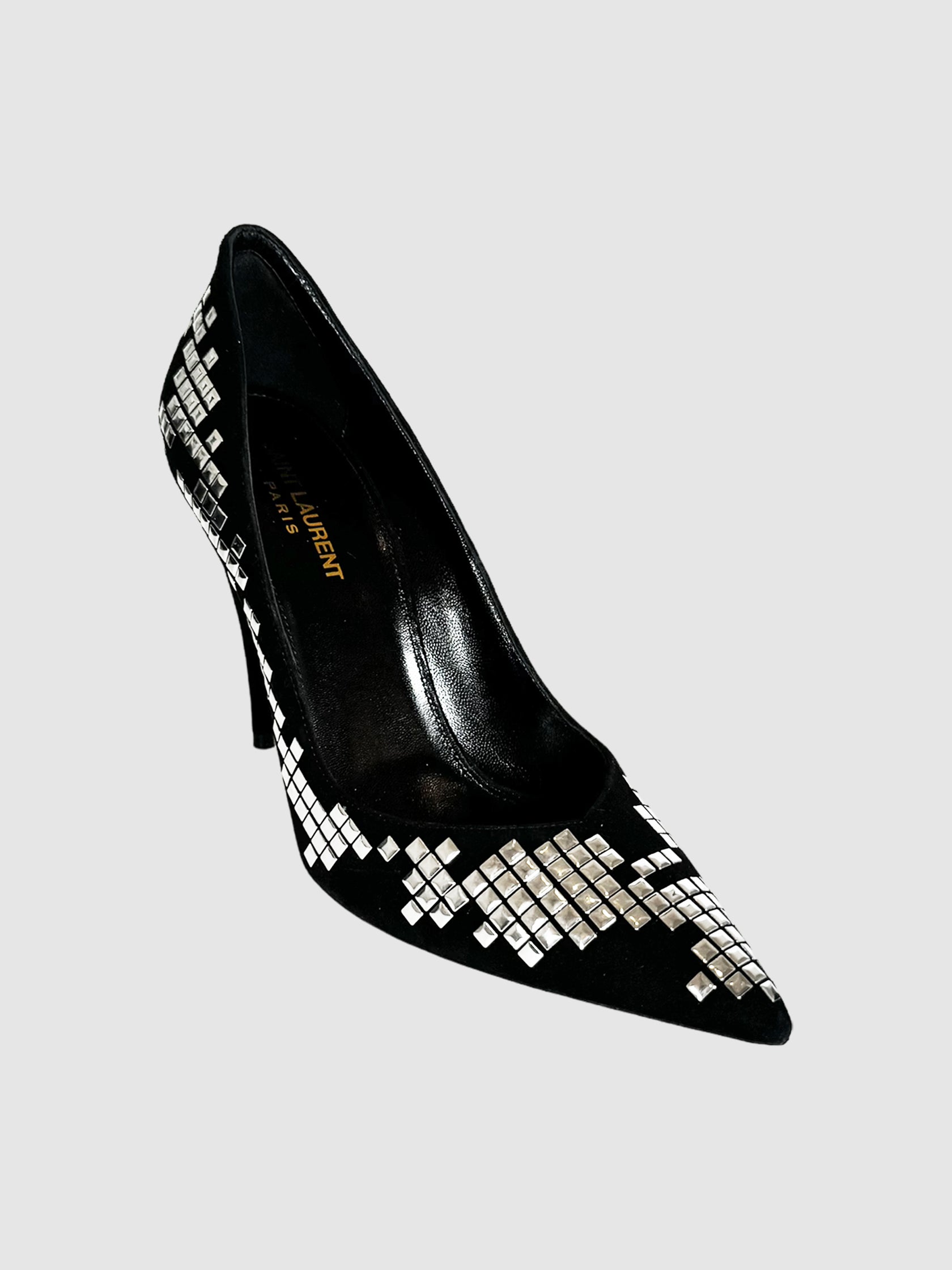 Suede Studded Pumps - Size 40