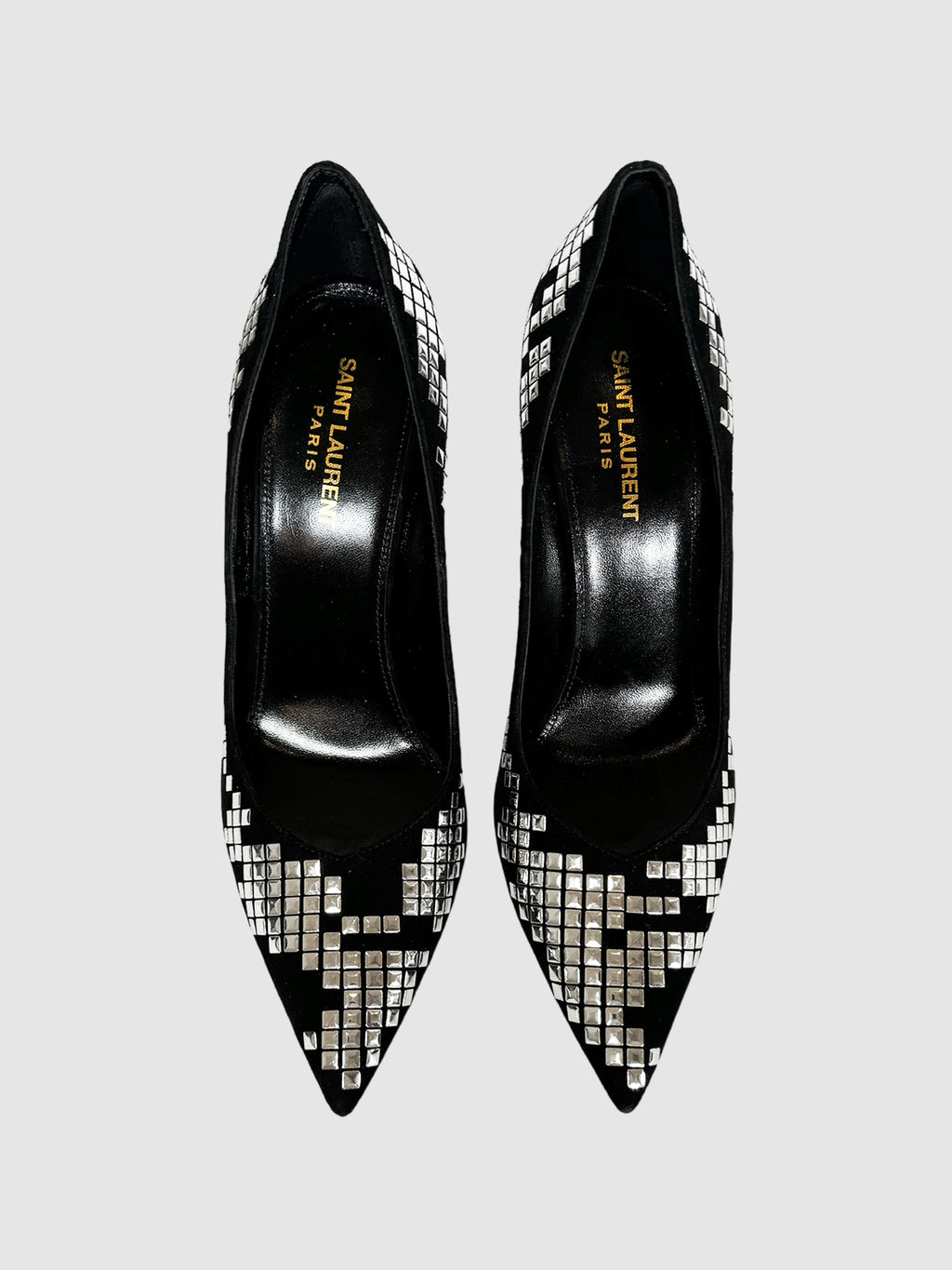 Suede Studded Pumps - Size 40