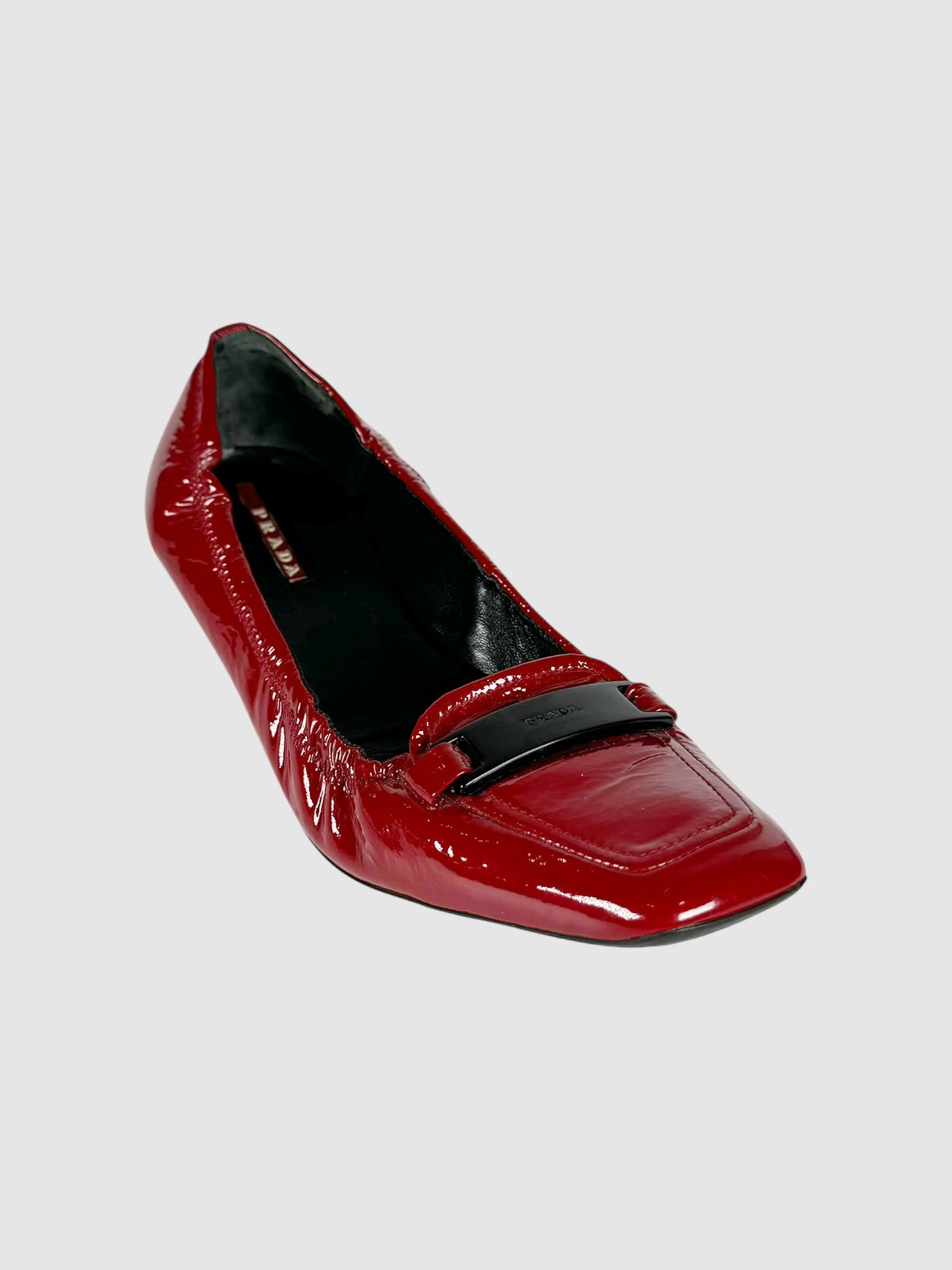 Patent Leather Scrunch Loafers - Size 36.5