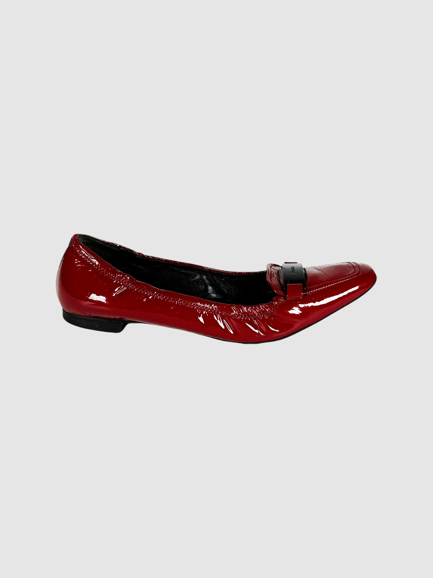 Patent Leather Scrunch Loafers - Size 36.5