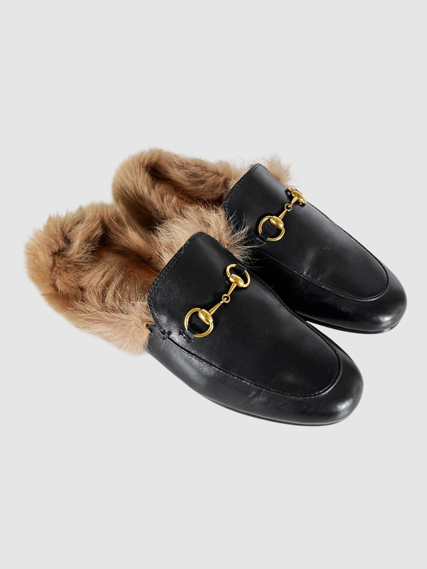 Princetown Fur Trim Mules - Size 37