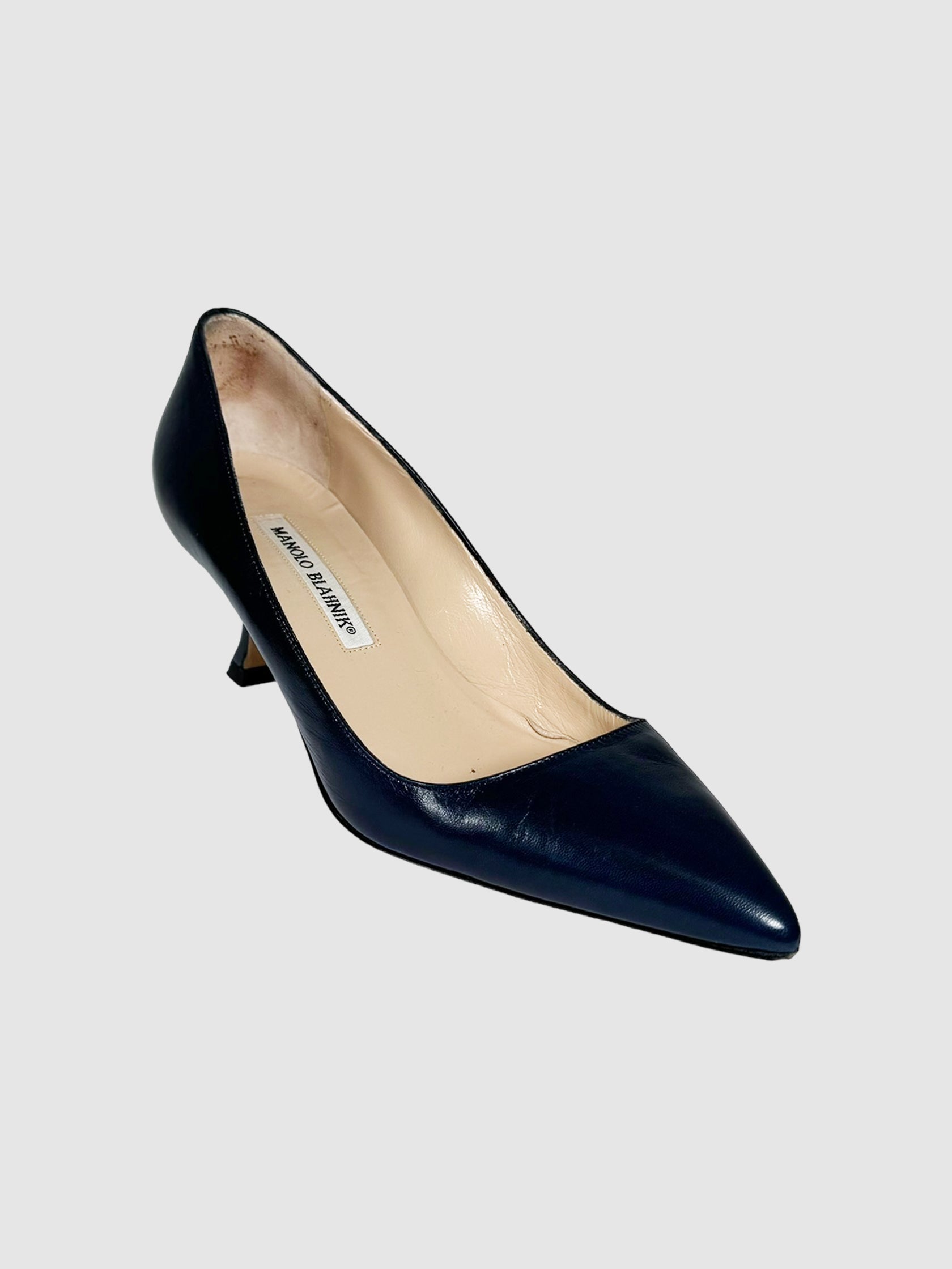 Leather Kitten Heels - Size 37.5