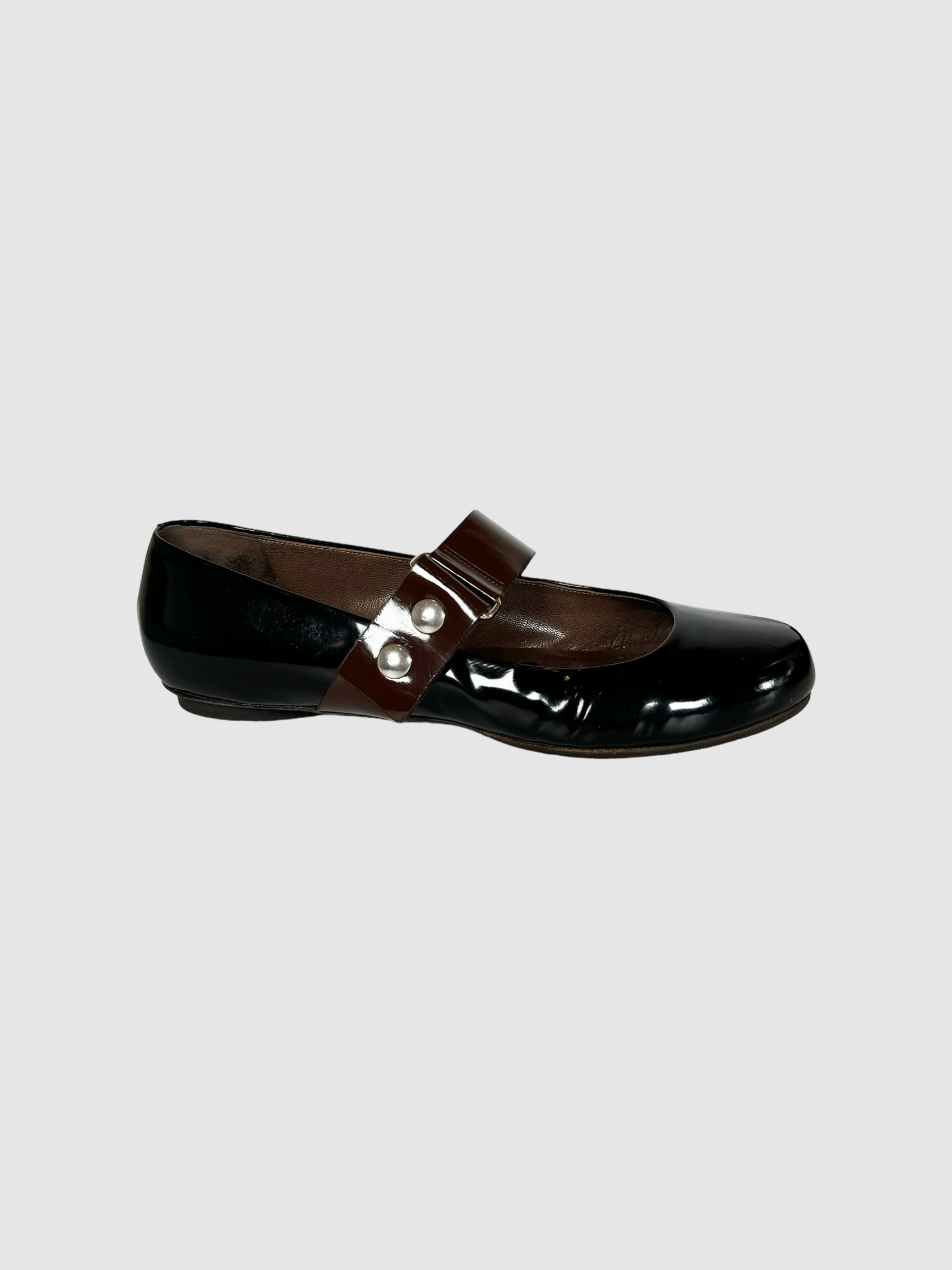Patent Leather Ballerina Flats - Size 39.5