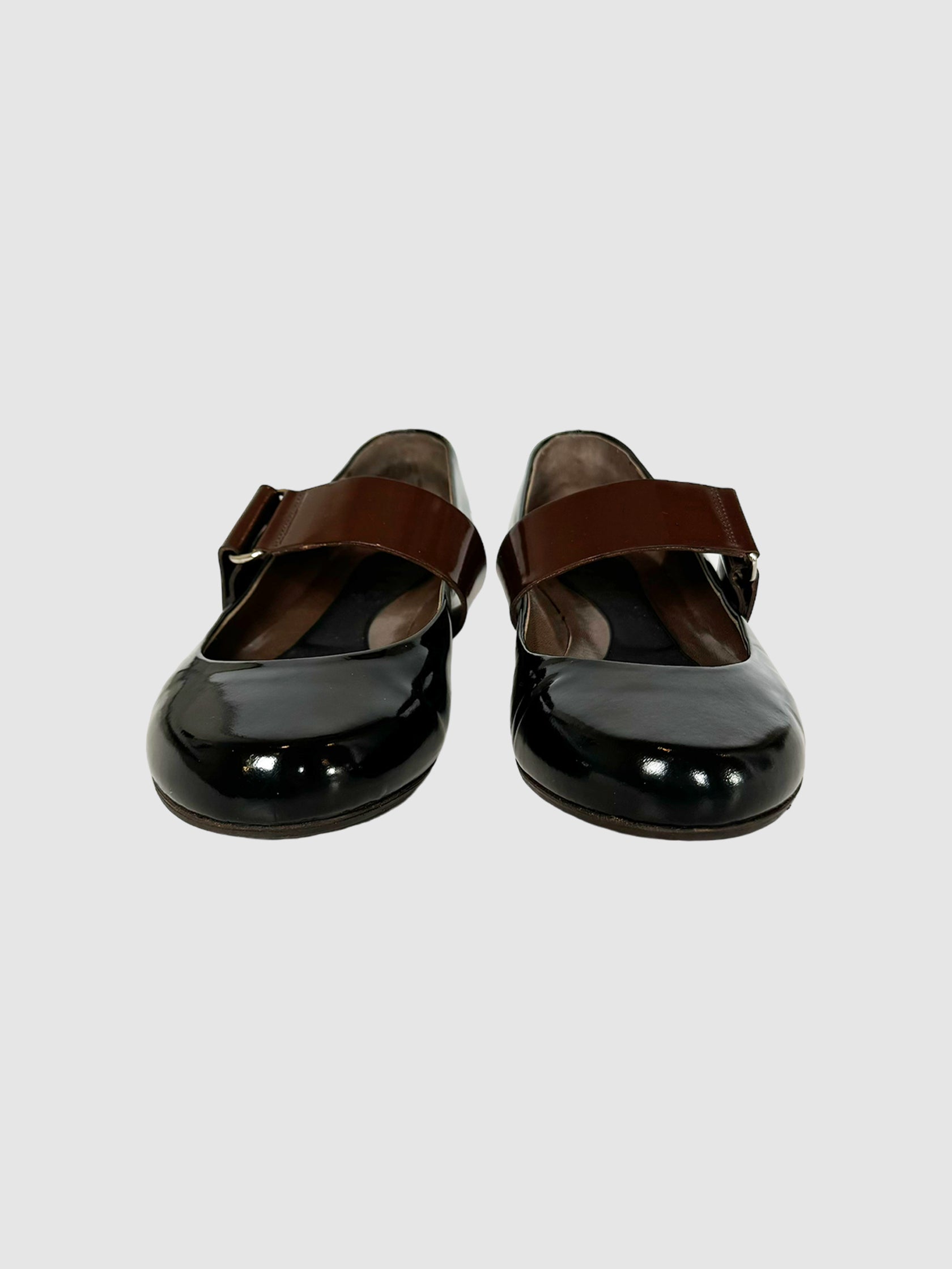 Patent Leather Ballerina Flats - Size 39.5